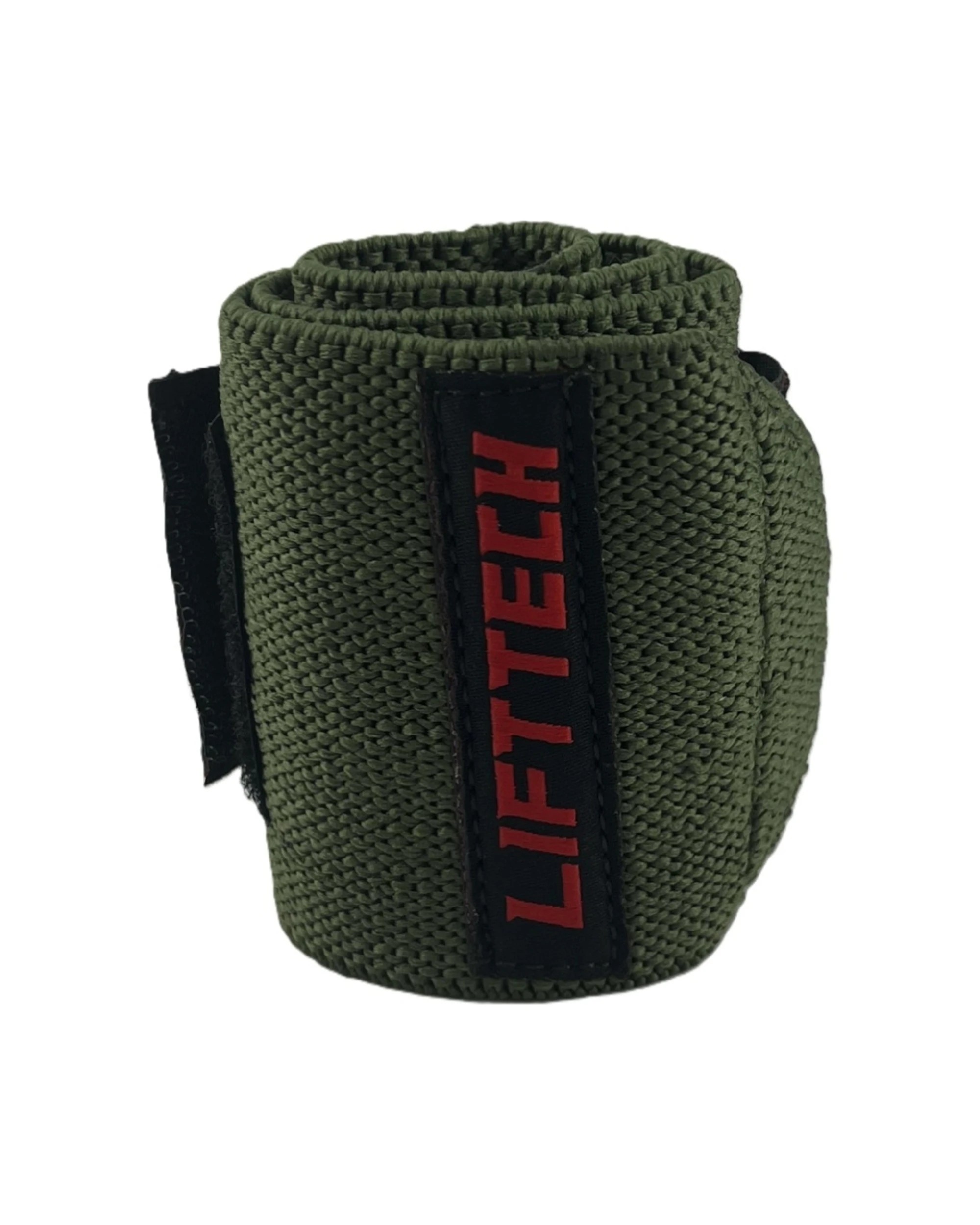2 Lift-Tech Fitness 2pc Comp Elastic Support Wrist Wrap With Thumb Loop 18 Inch Army - Green, 2 of 3