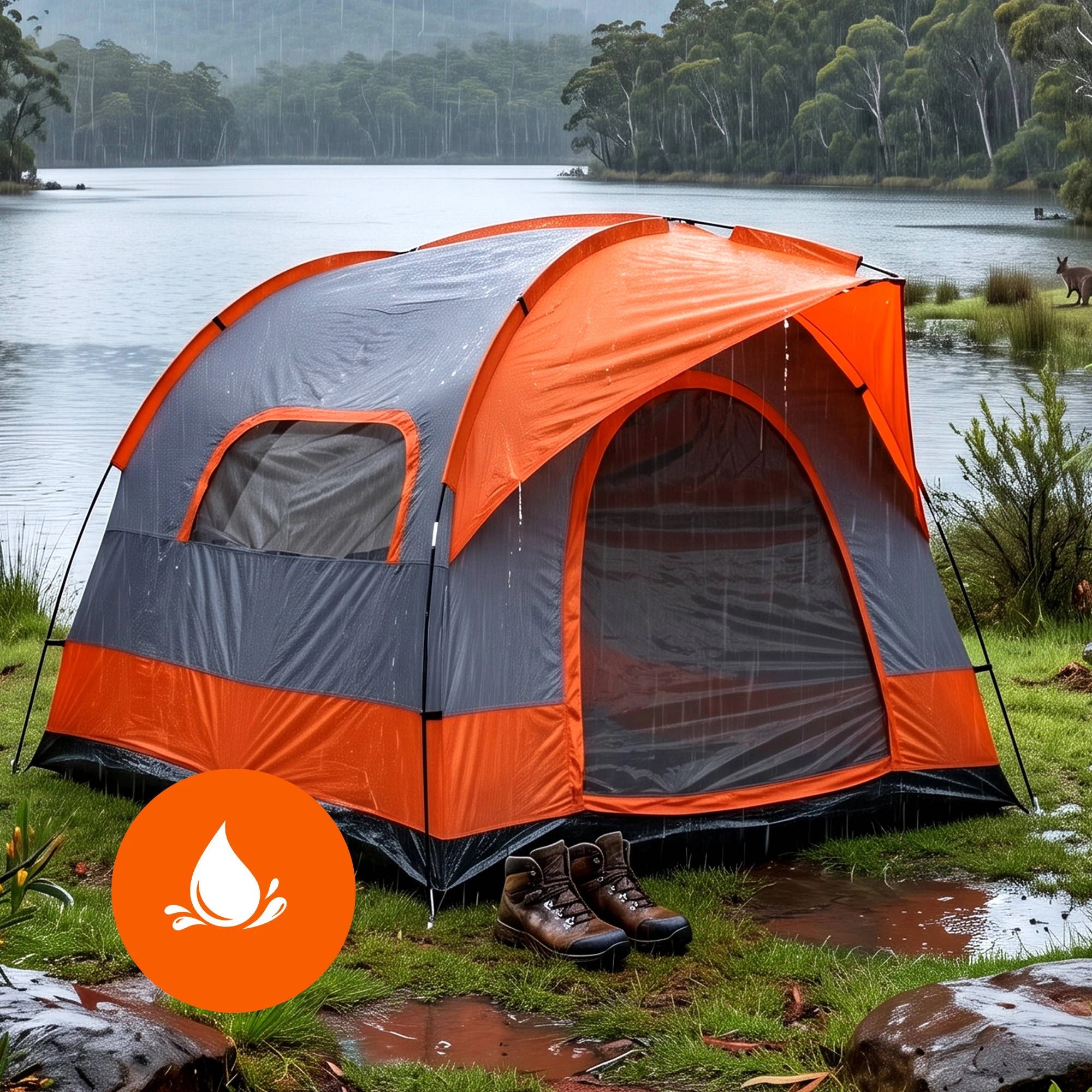 5 Weisshorn Camping Tent SUV Family Camping Car Tent 6-8 Person 250cm - Orange, 5 of 8