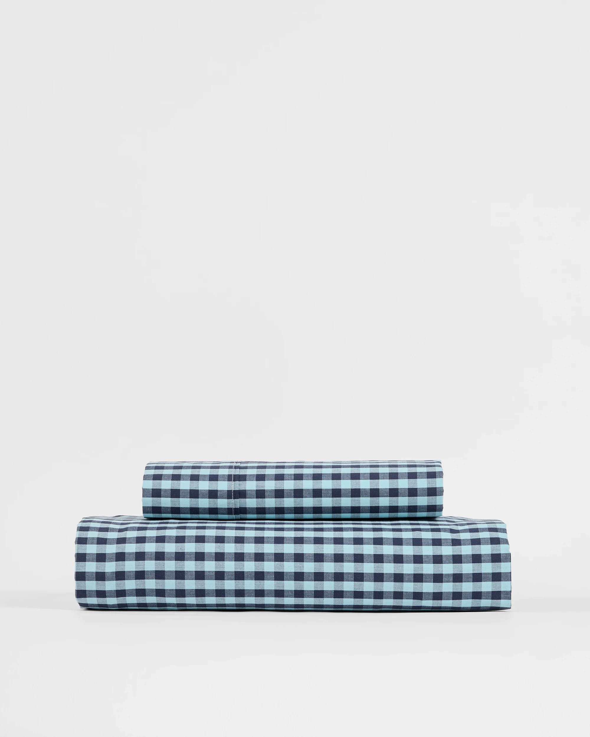 4 Target Grayson Gingham Australian Cotton Fitted Sheet Set - Double Bed - Blue, 4 of 5