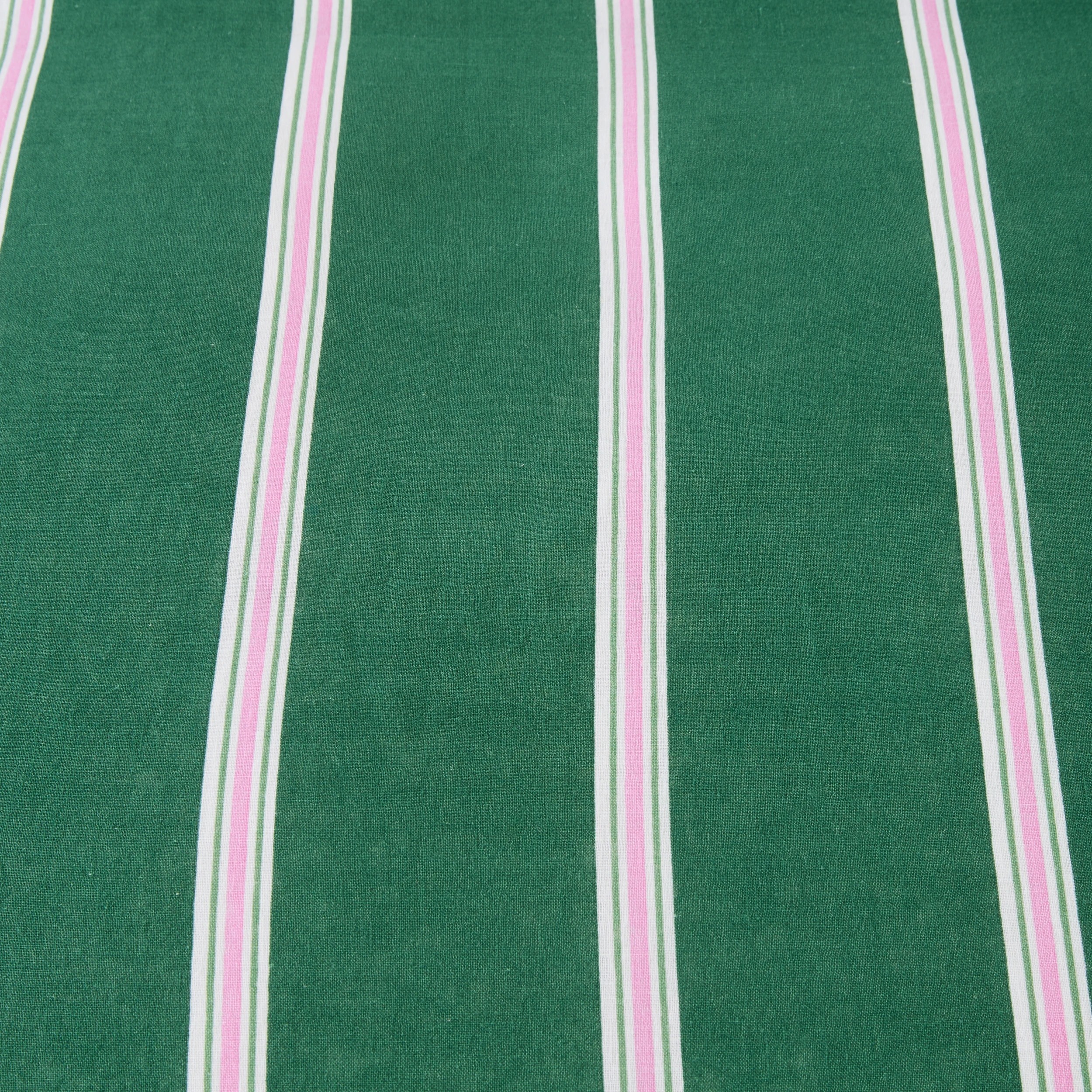 8 Stripe Linen Cotton Reversible Quilt Cover Set - Super King Bed, Pesto, 8 of 9