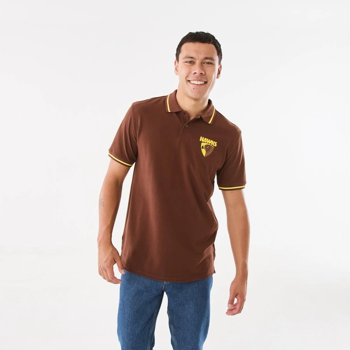1 Official AFL Adult Polo Shirt Hawthorn, 1 of 6