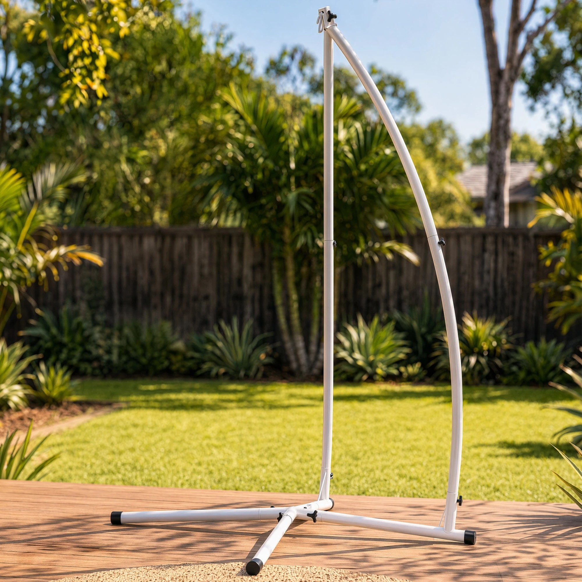 3 Gardeon Hammock Stand 150kg Capacity White Steel Frame for Hanging Hammock Chairs Outdoor Furniture - White, 3 of 8