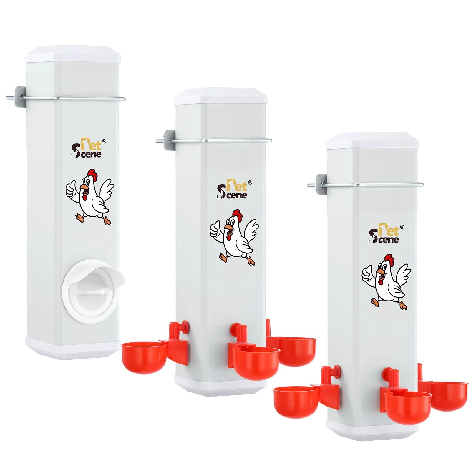 Pet Scene 3PCS Automatic Chicken Feeder Waterer Set 12L Gravity Fed ...
