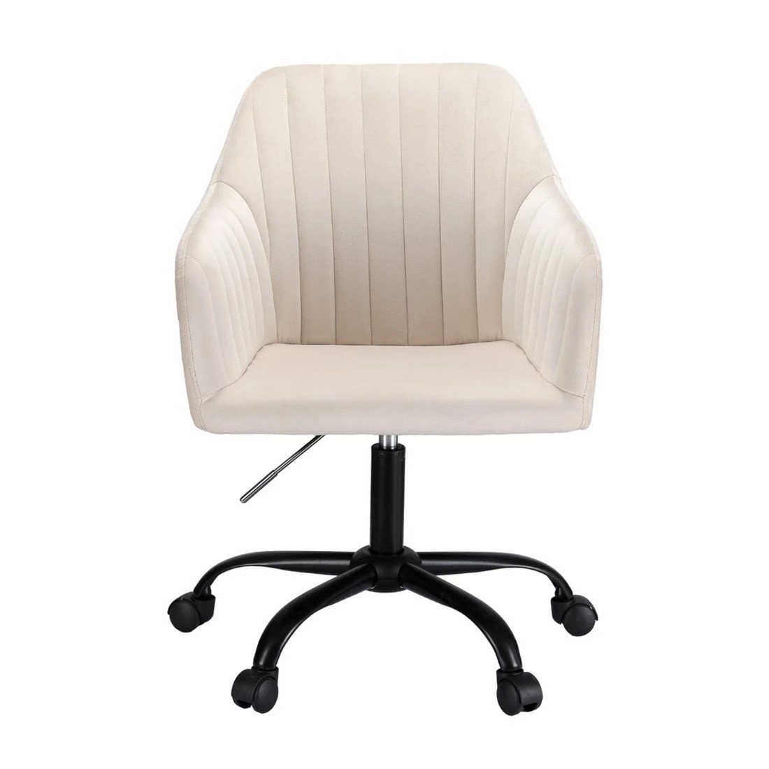 4 Artiss Office Chair Velvet Seat - White, 4 of 7