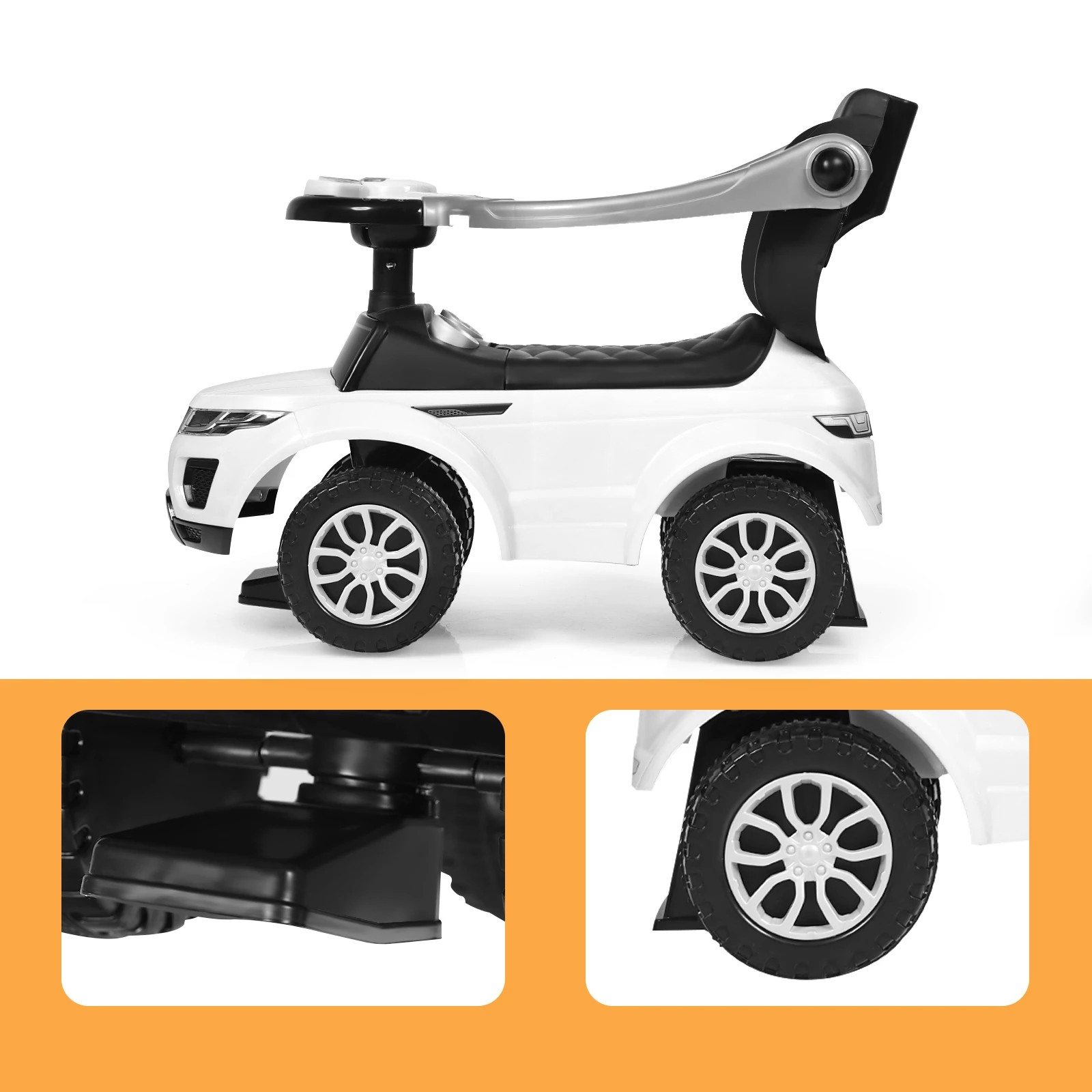 3 Costway Kids Ride On Push Car Sliding Car Toy - White, 3 of 5