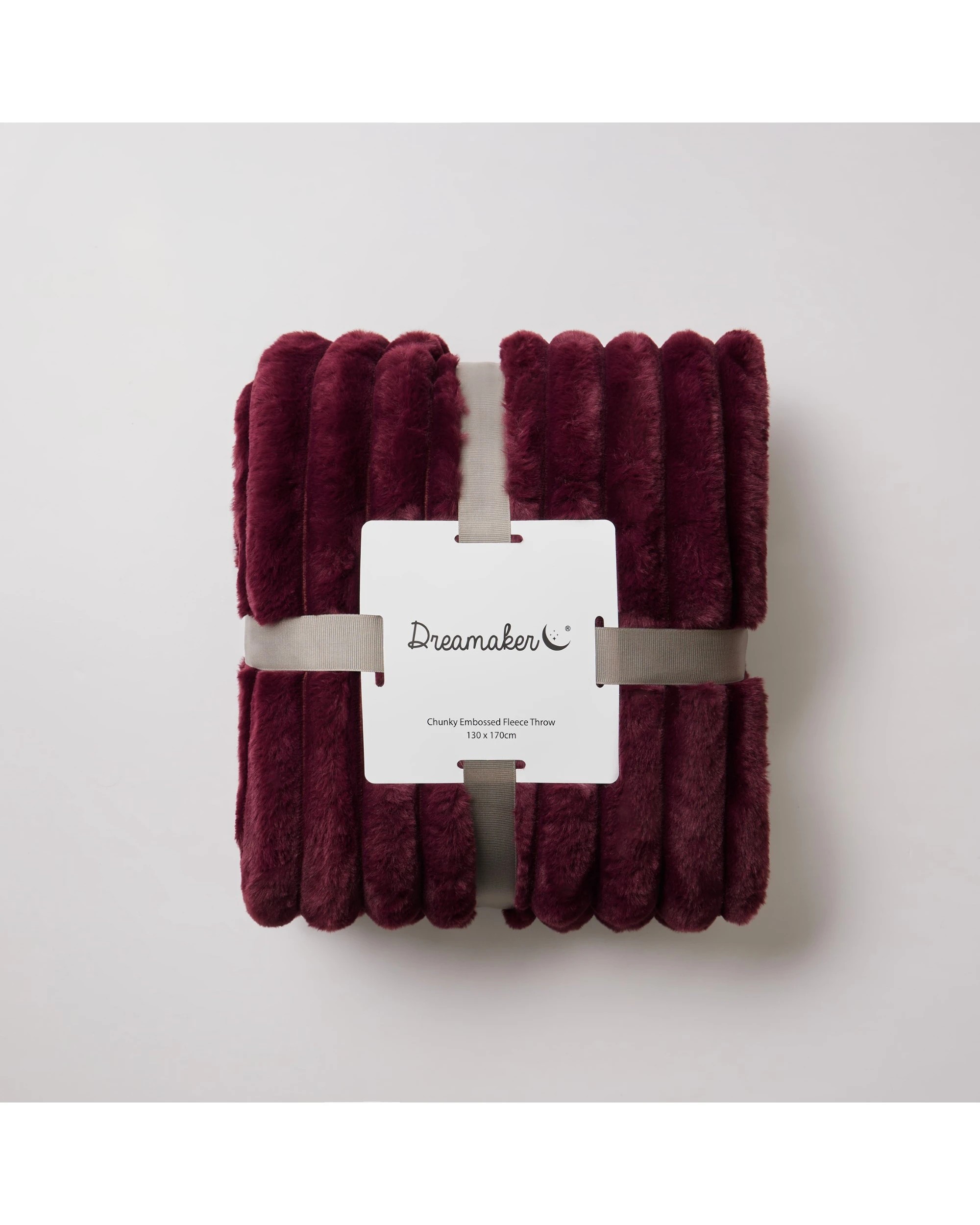 4 Dreamaker Chunky Embossed Fleece Throw 130x170cm - Cherry, 4 of 5