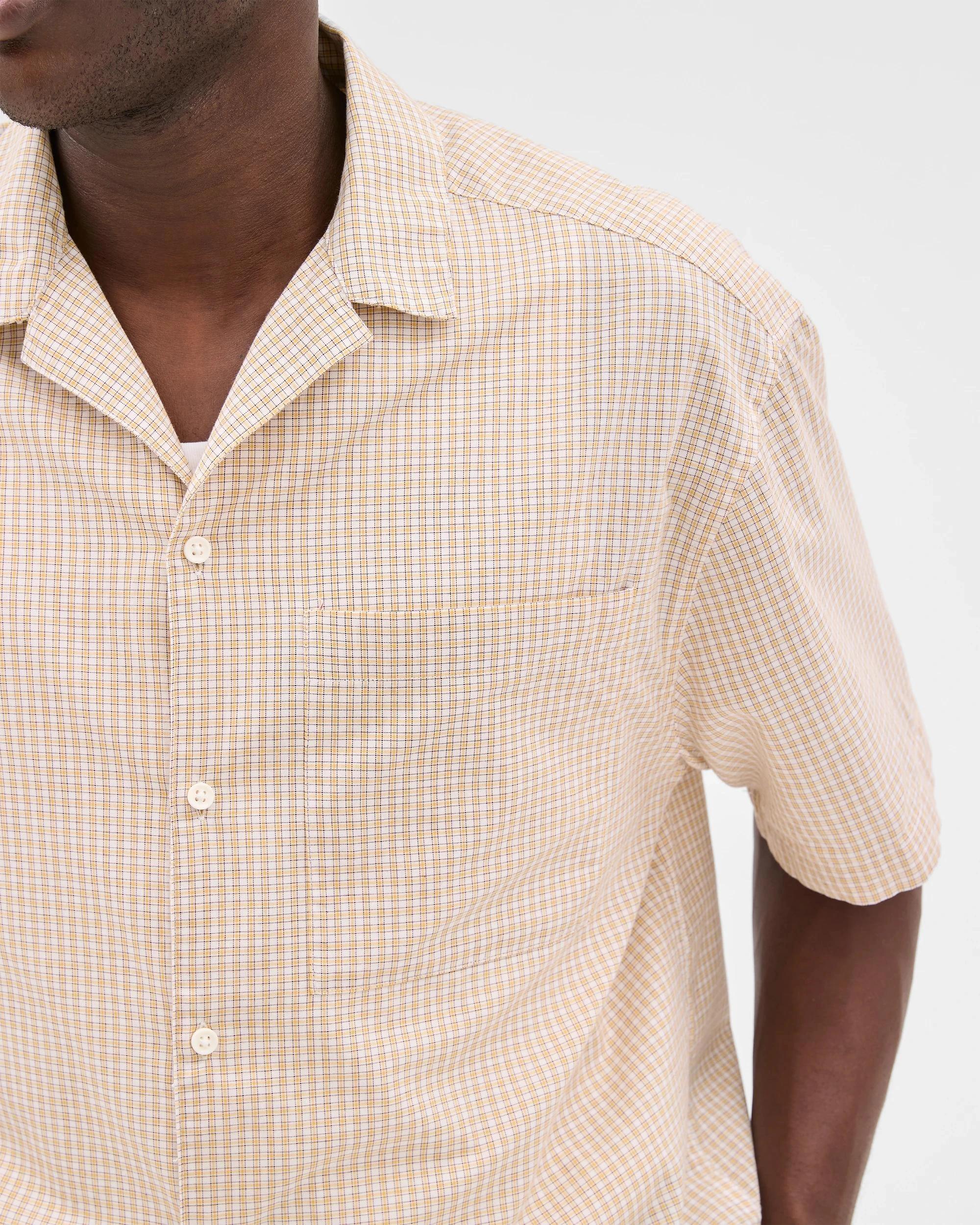 6 Commons Australian Cotton Rich Check Shirt CREAM, 6 of 7