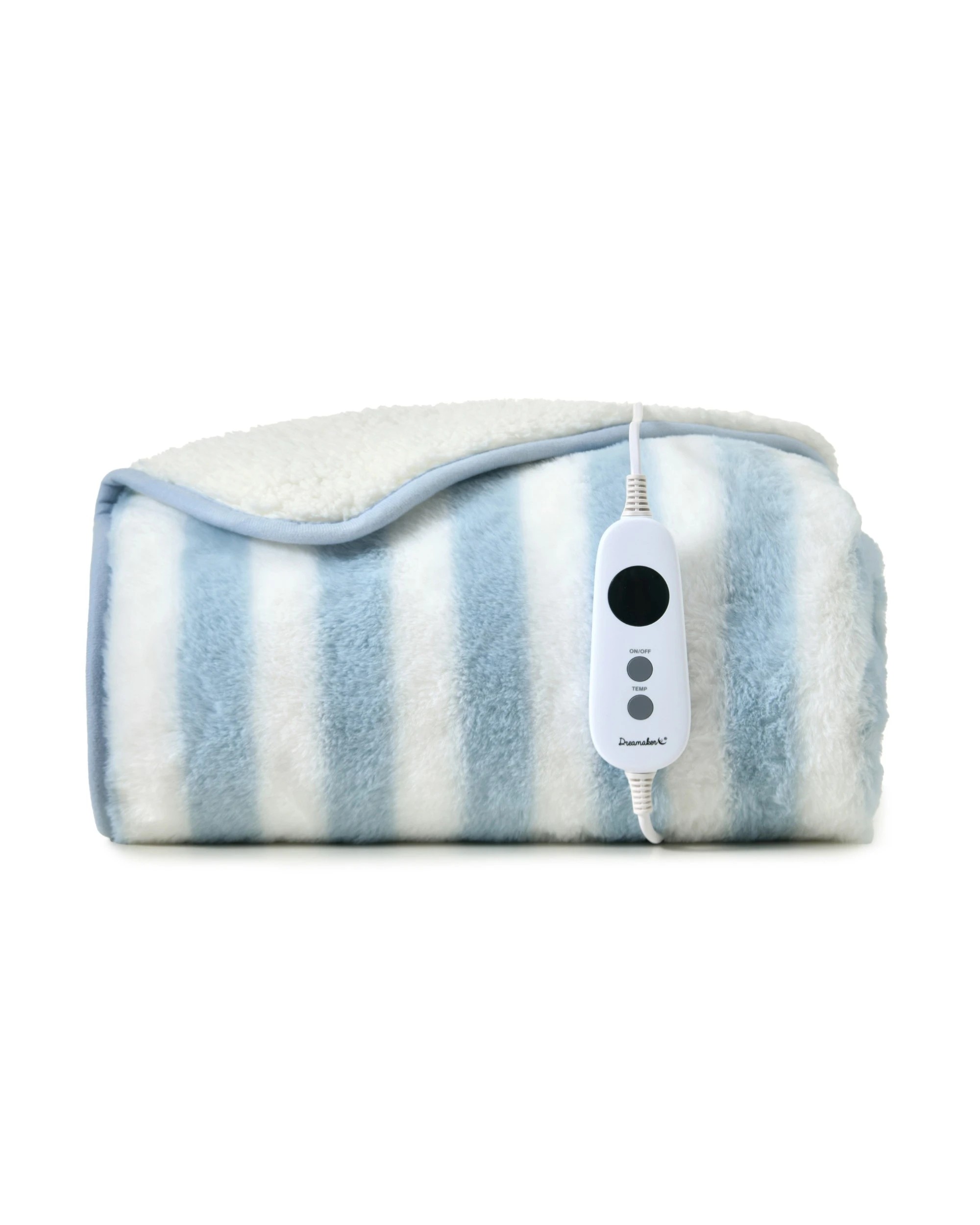2 Dreamaker Linea Faux Fur Heated Throw 130x160cm - Blue, 2 of 9