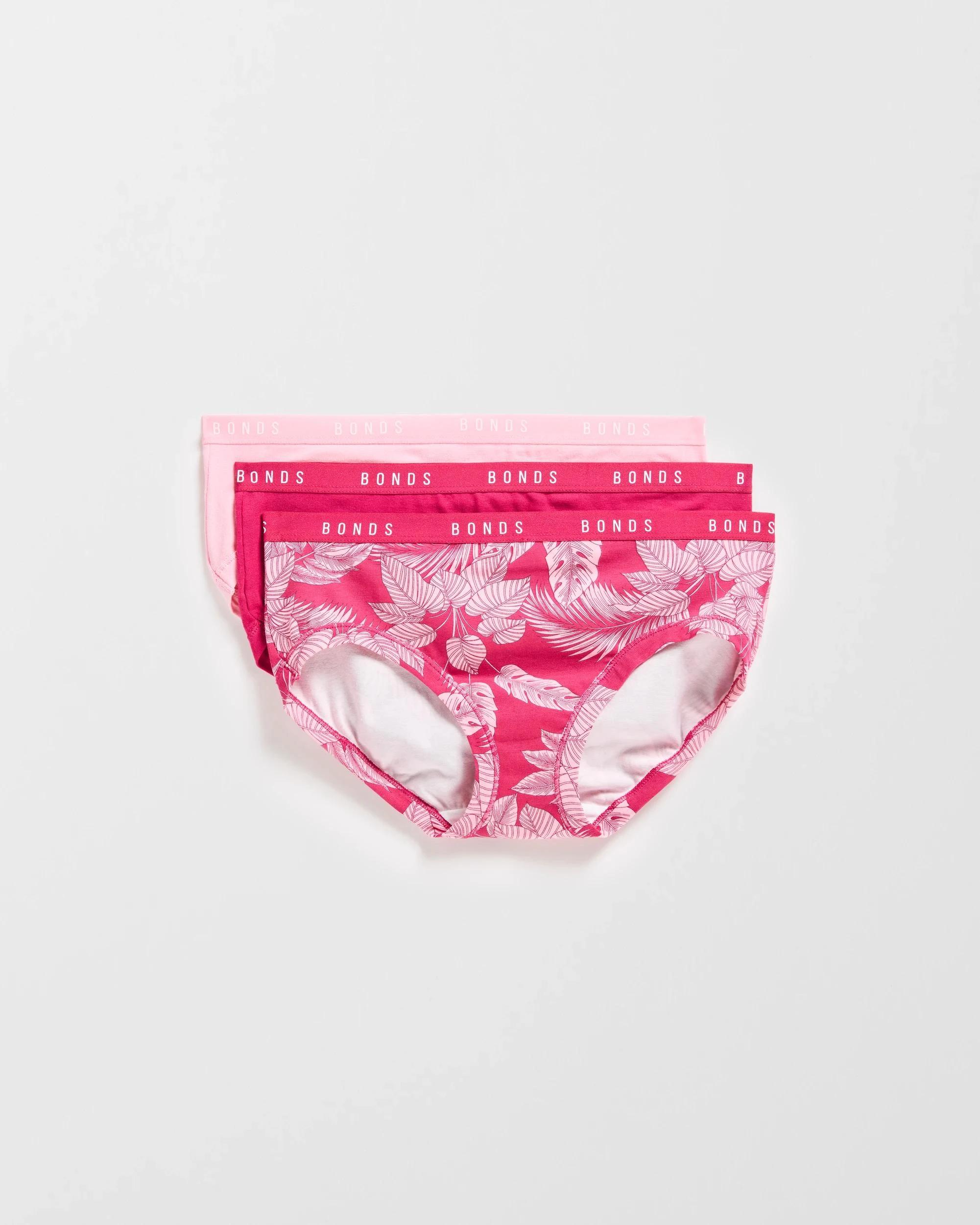 1 Bonds Cottontails 3 Pack Midi Briefs PINK BOTANICAL BLISS, 1 of 4