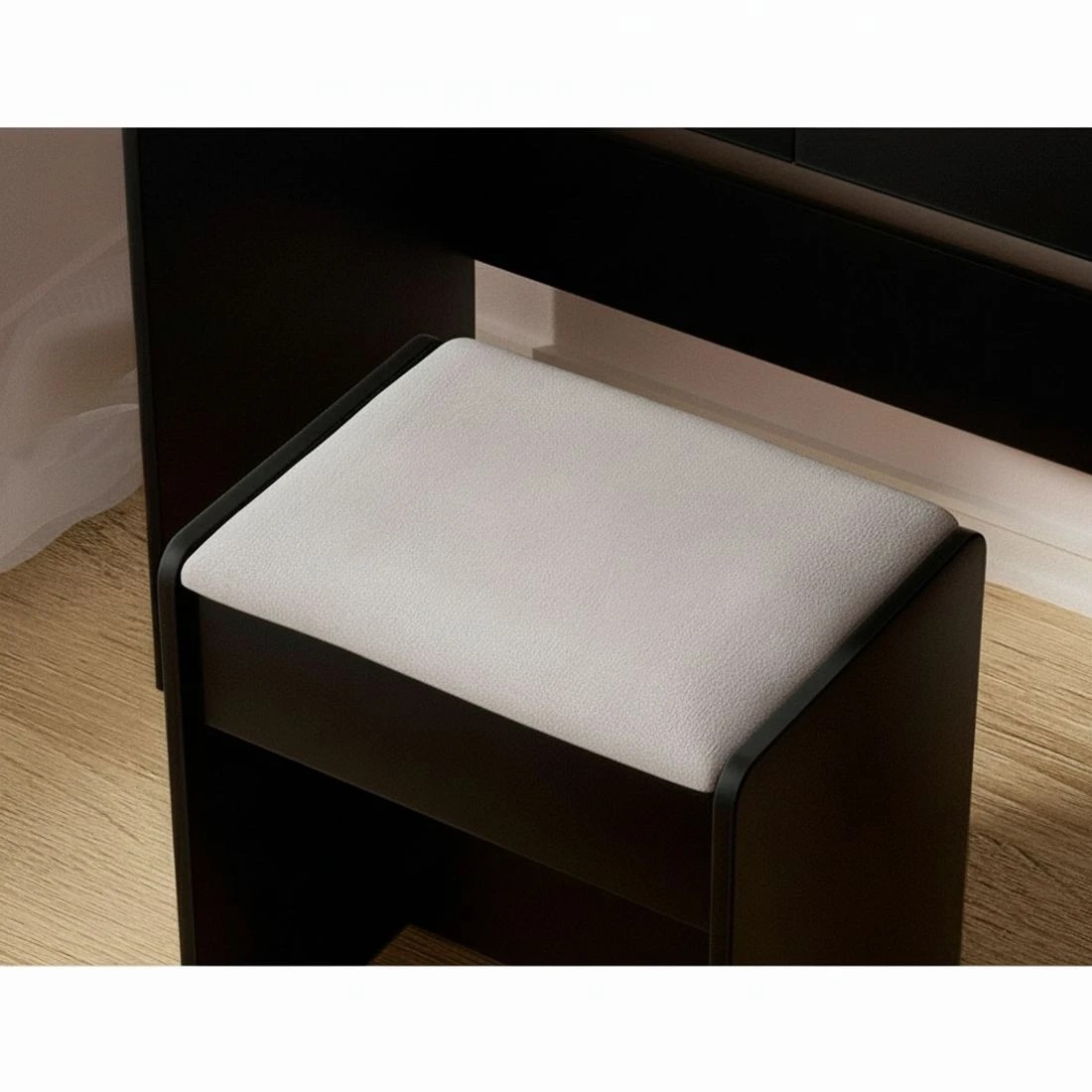 8 Artiss Dressing Table Set Stool 10 Led Bulbs  Dulcea - Black, 8 of 8