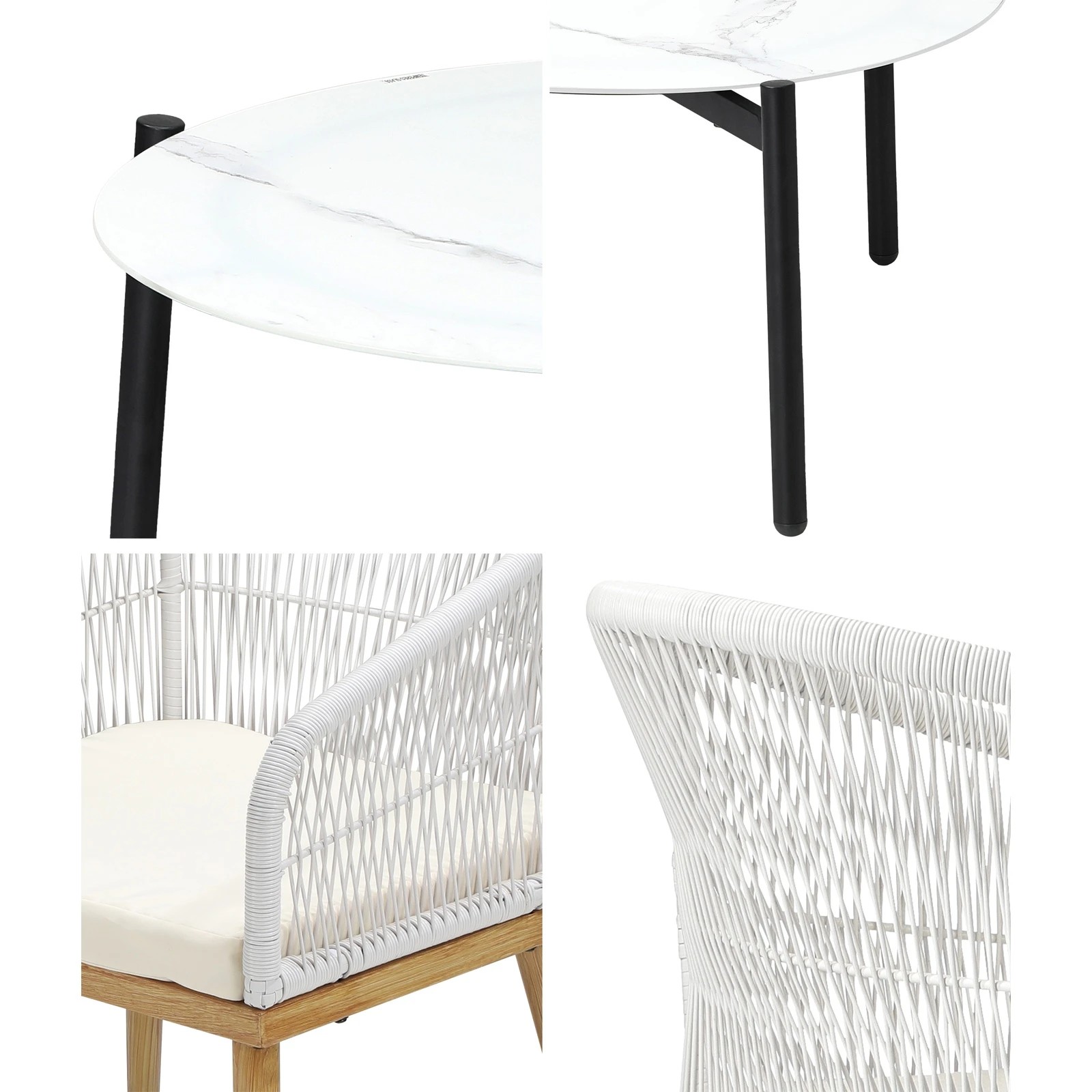 4 Livsip 3 Piece Outdoor Patio Setting Bistro Set Lounge Furniture Sets 50cm Table
 - Multi, 4 of 9