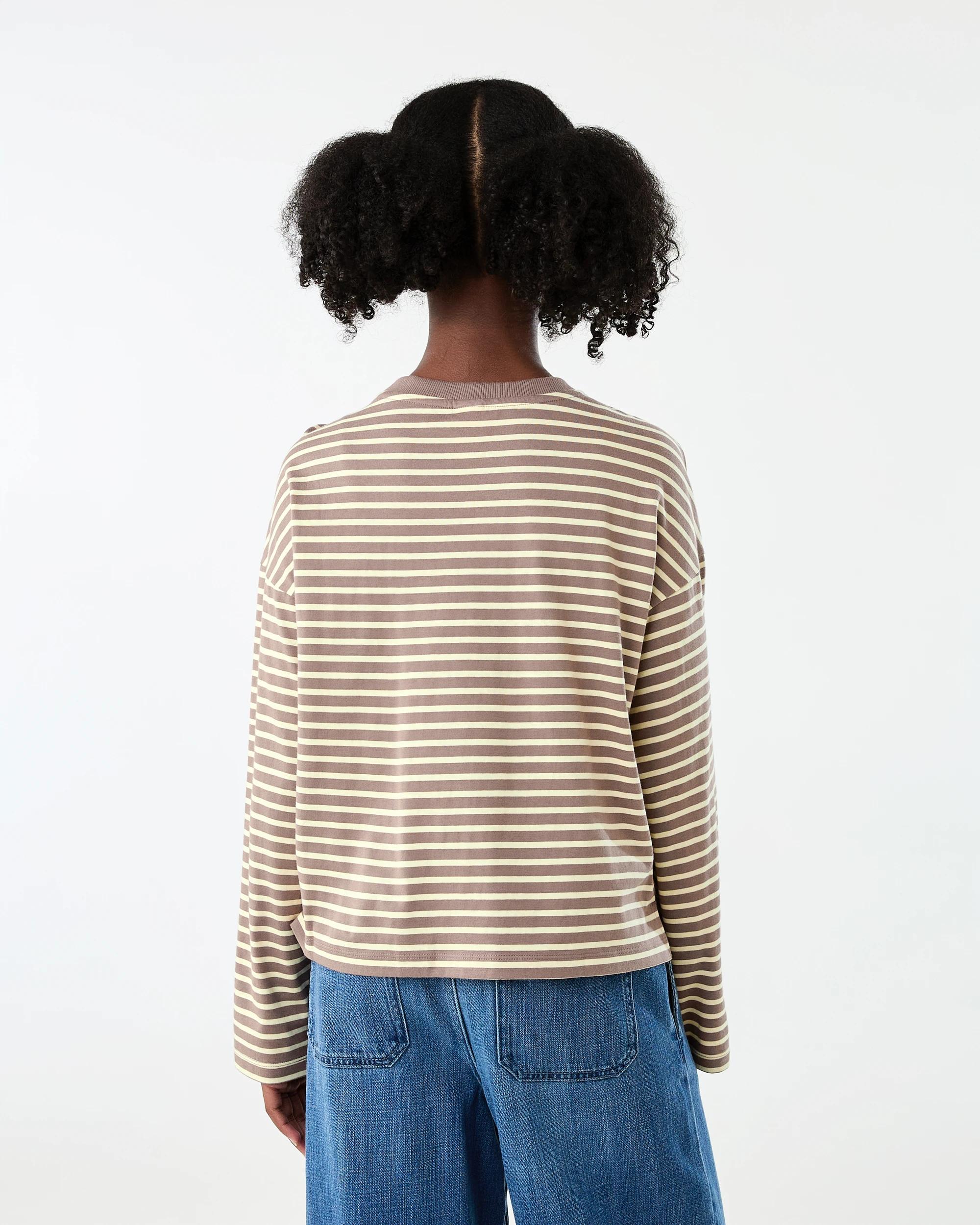 2 Oversized Stripe T-shirt Brwn Strp, 2 of 8