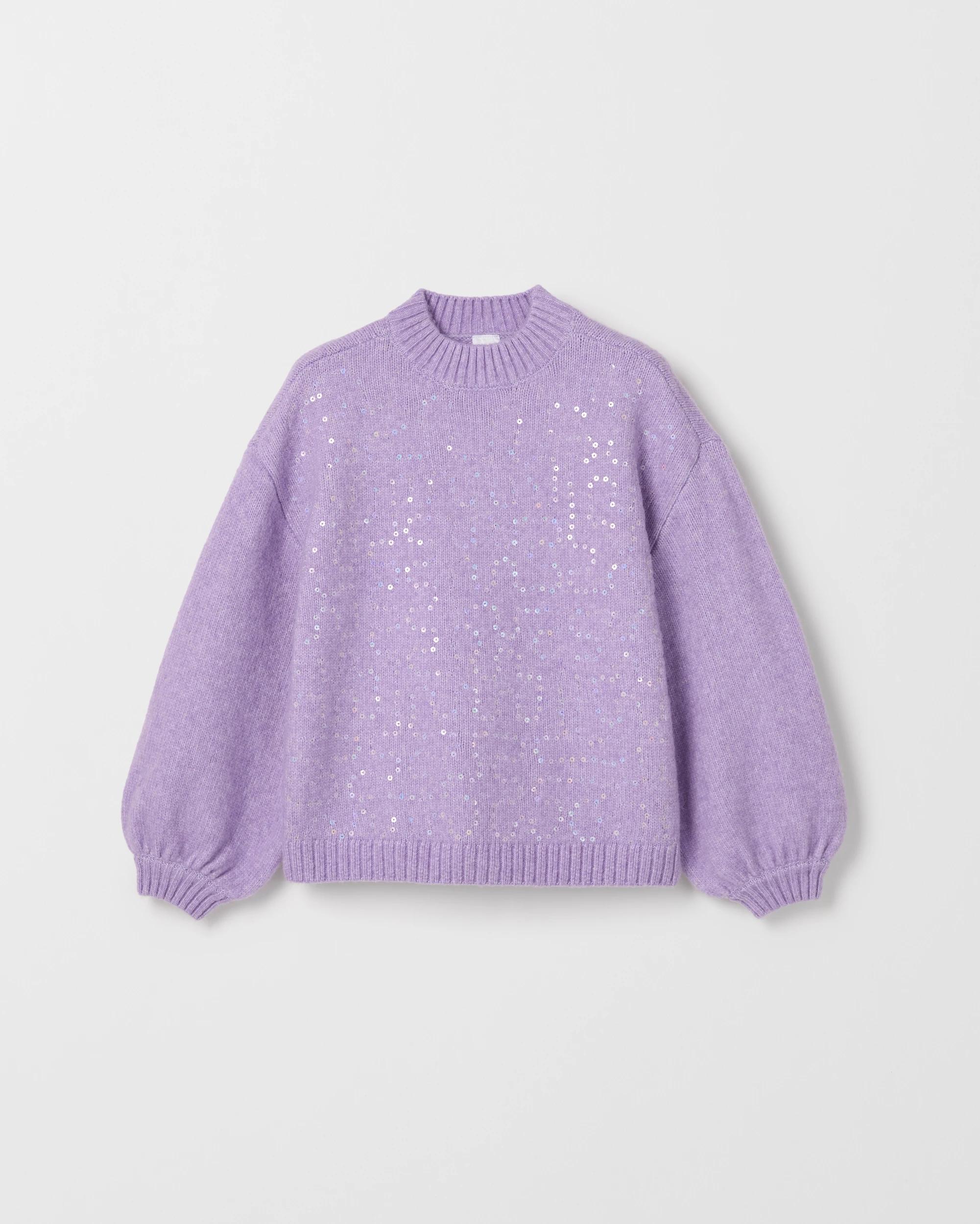 5 Target Kids Sequin Long Balloon Sleeve Knit Jumper PURPLE, 5 of 6