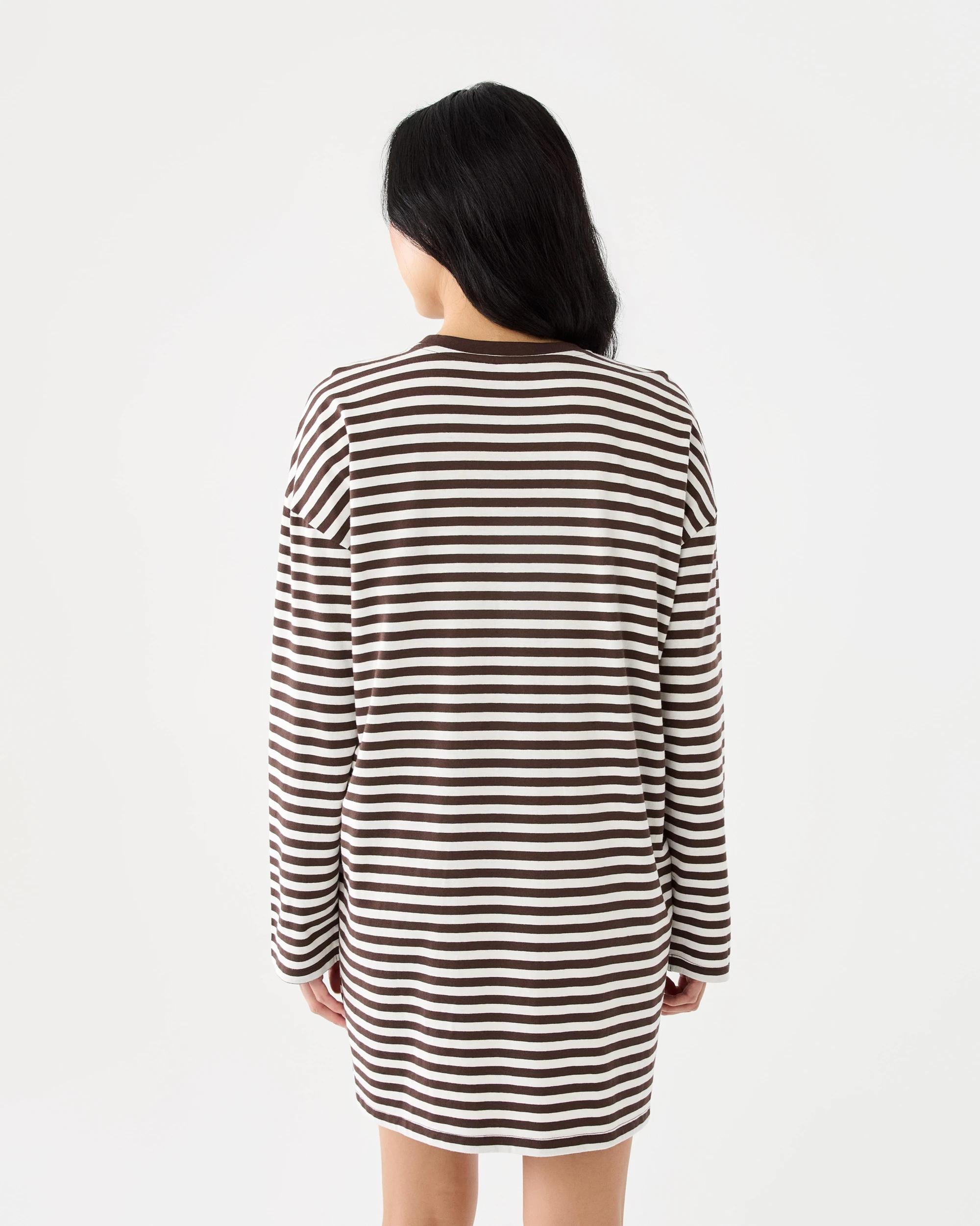 3 Long Sleeve Oversized Boyfriend Mini Dress Strp Coco, 3 of 6