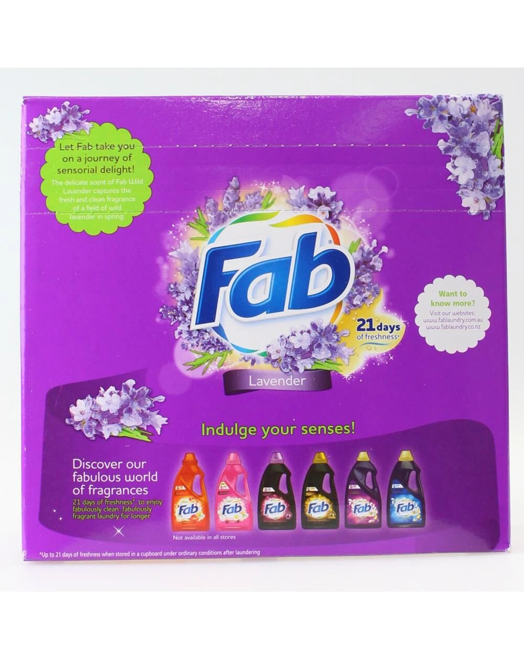3 Fab 12pk Laundry Powder Lavender Front Top Loader Stain Remover 1kg - Purple, 3 of 5