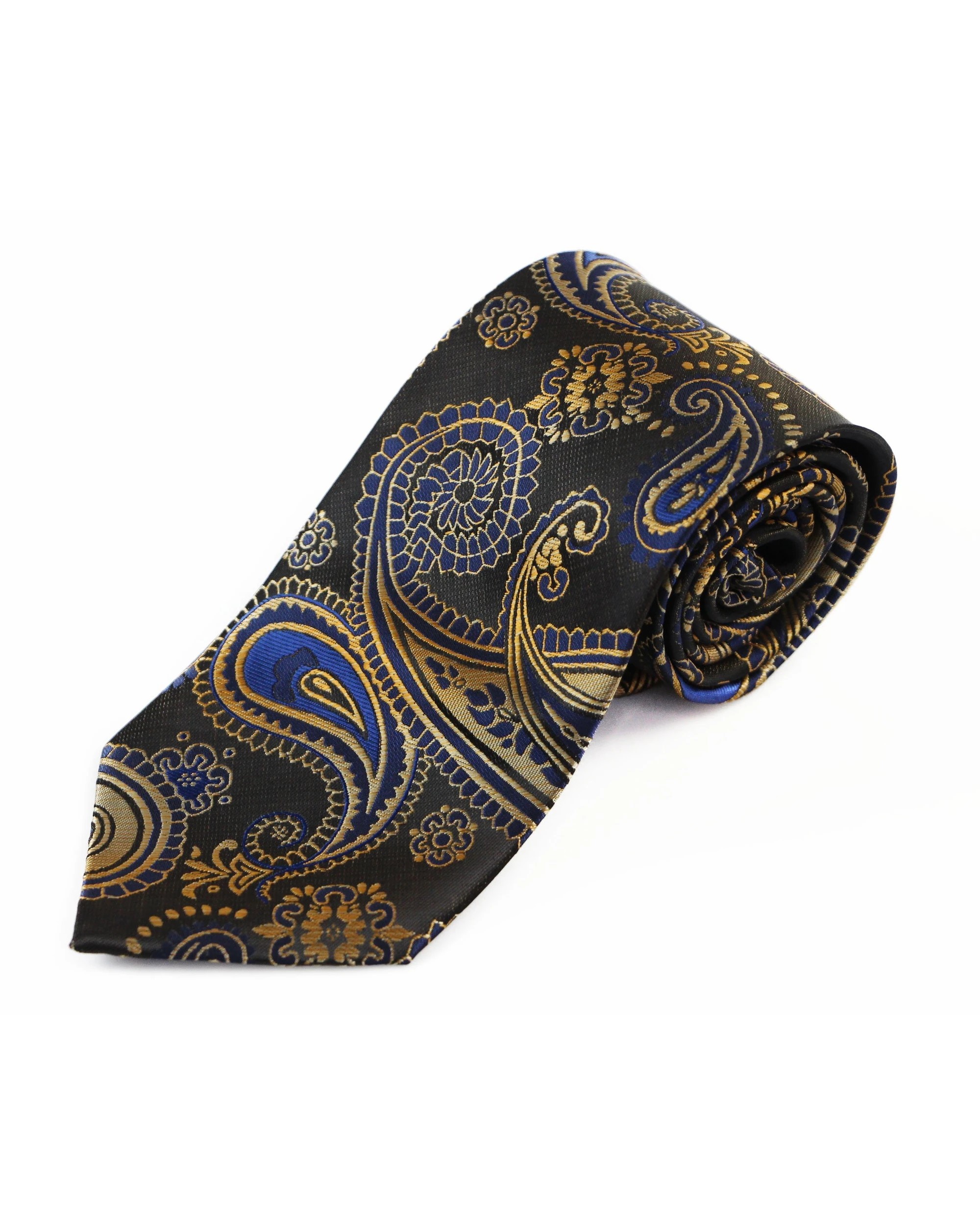 2 Zasel Mens Copper Sheen Brown Boho Paisley Patterned 8cm Neck Tie - Multi, 2 of 3