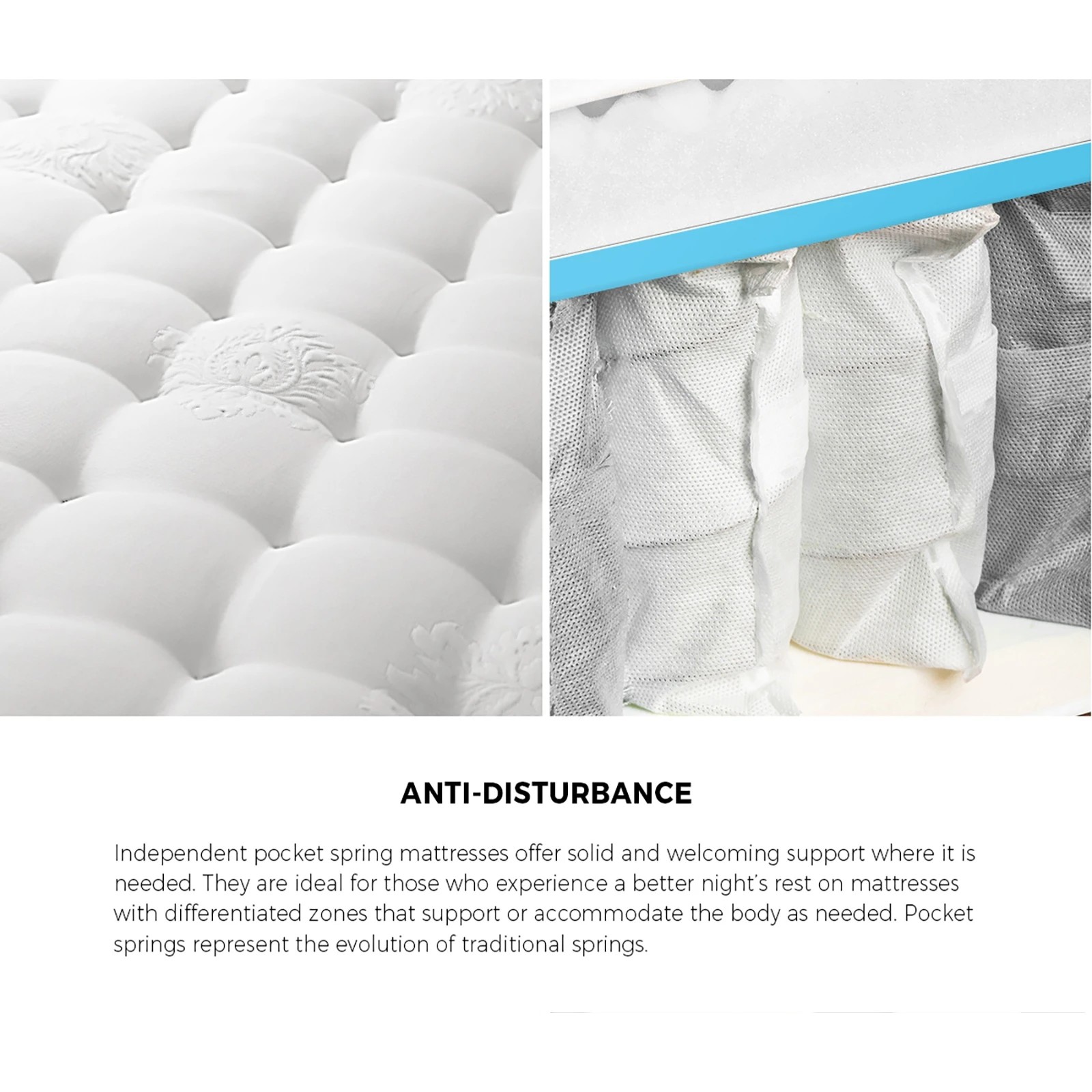 6 Oikiture King Bed Gas Lift Storage Base With Mattress Set
 - Grey, 6 of 10