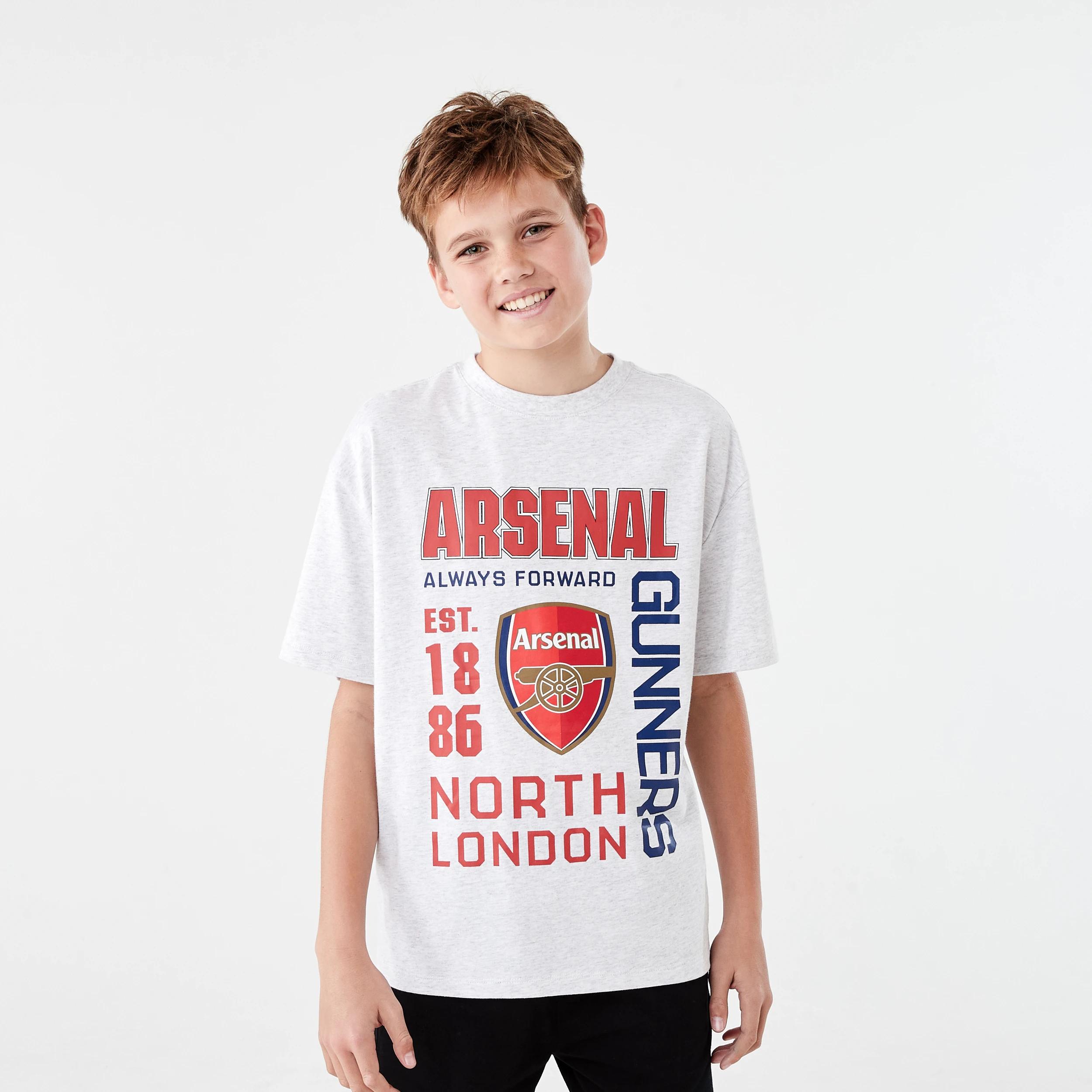 1 Official EPL Kids Youth T-shirt GREY ARSENAL, 1 of 8
