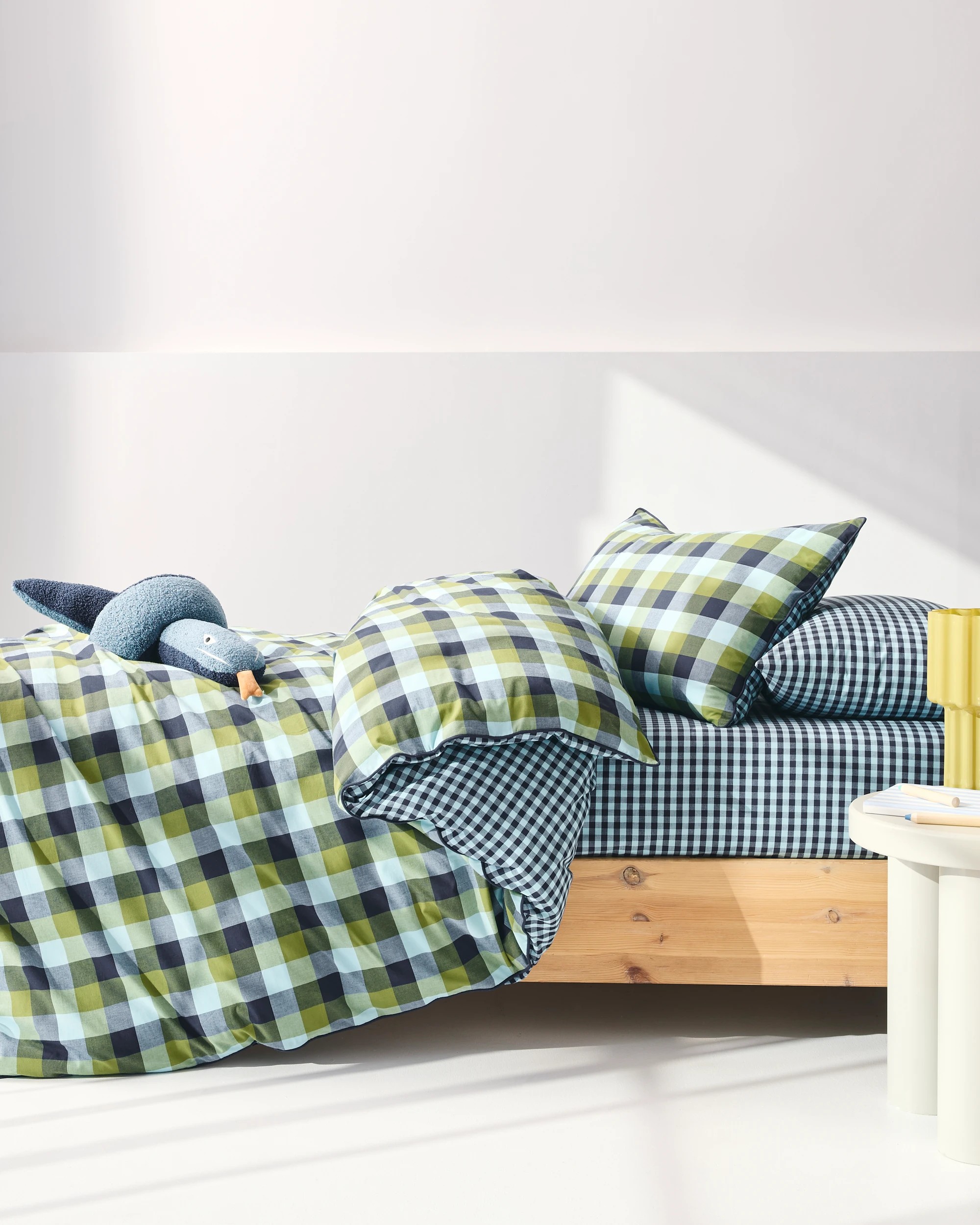 3 Target Grayson Gingham Cotton Ruffle Quilt Cover Set - Double Bed - Blue, 3 of 10