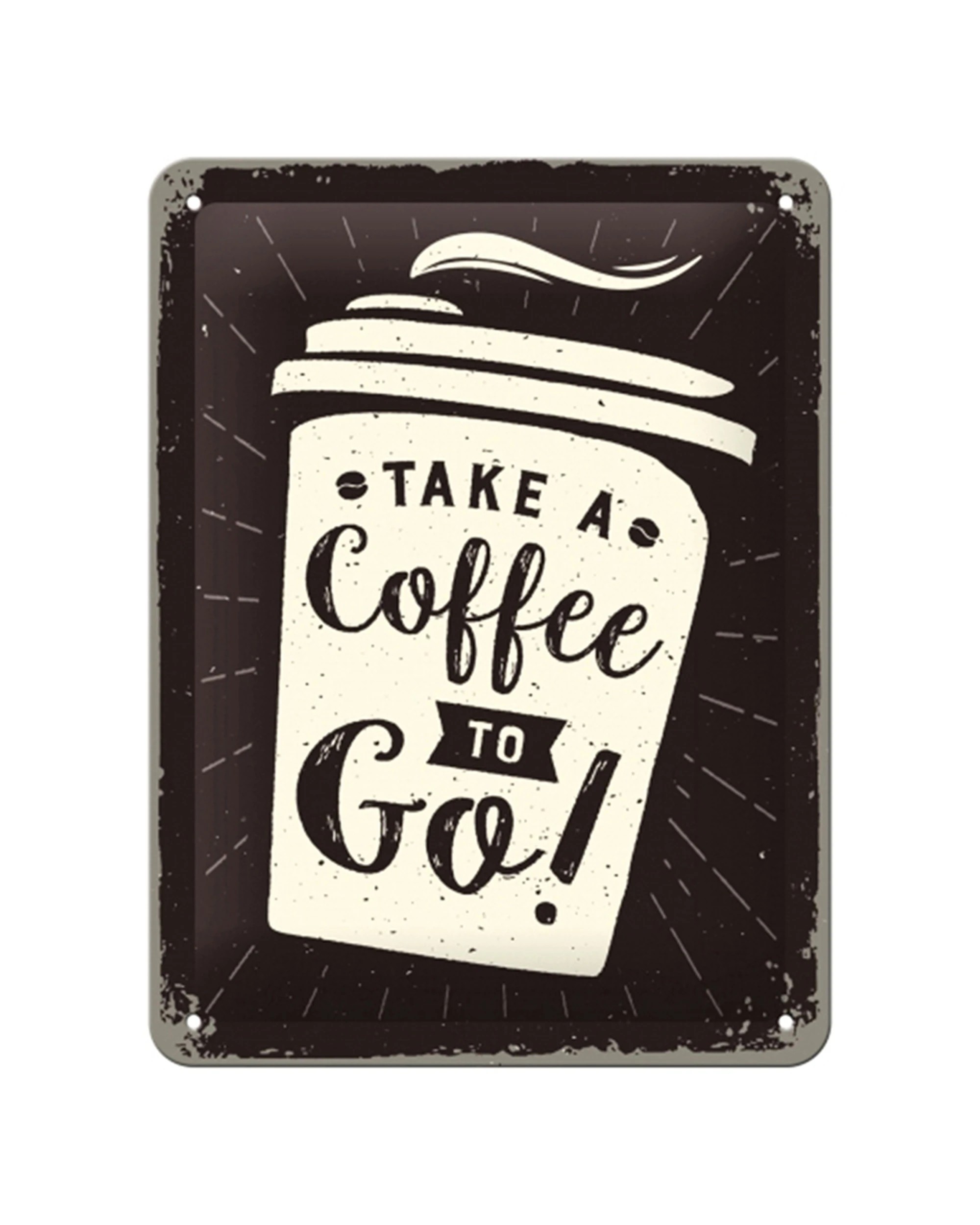 1 Nostalgic-Art 15x20cm Small Metal Sign - Coffee To Go - Multi, 1 of 1