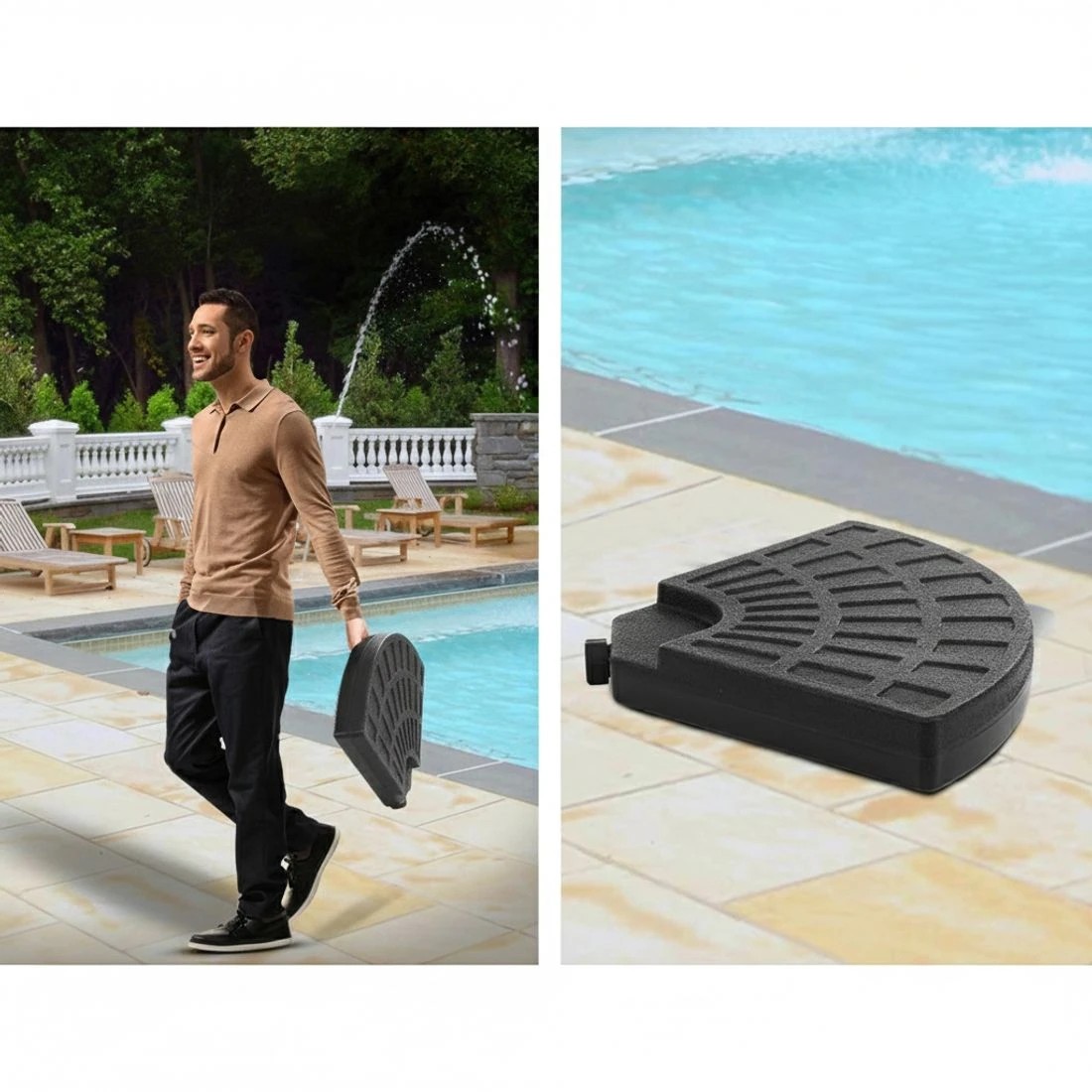 6 Instahut 3m Outdoor Umbrella w/Base Cantilever Garden Patio Beach - Beige, 6 of 6