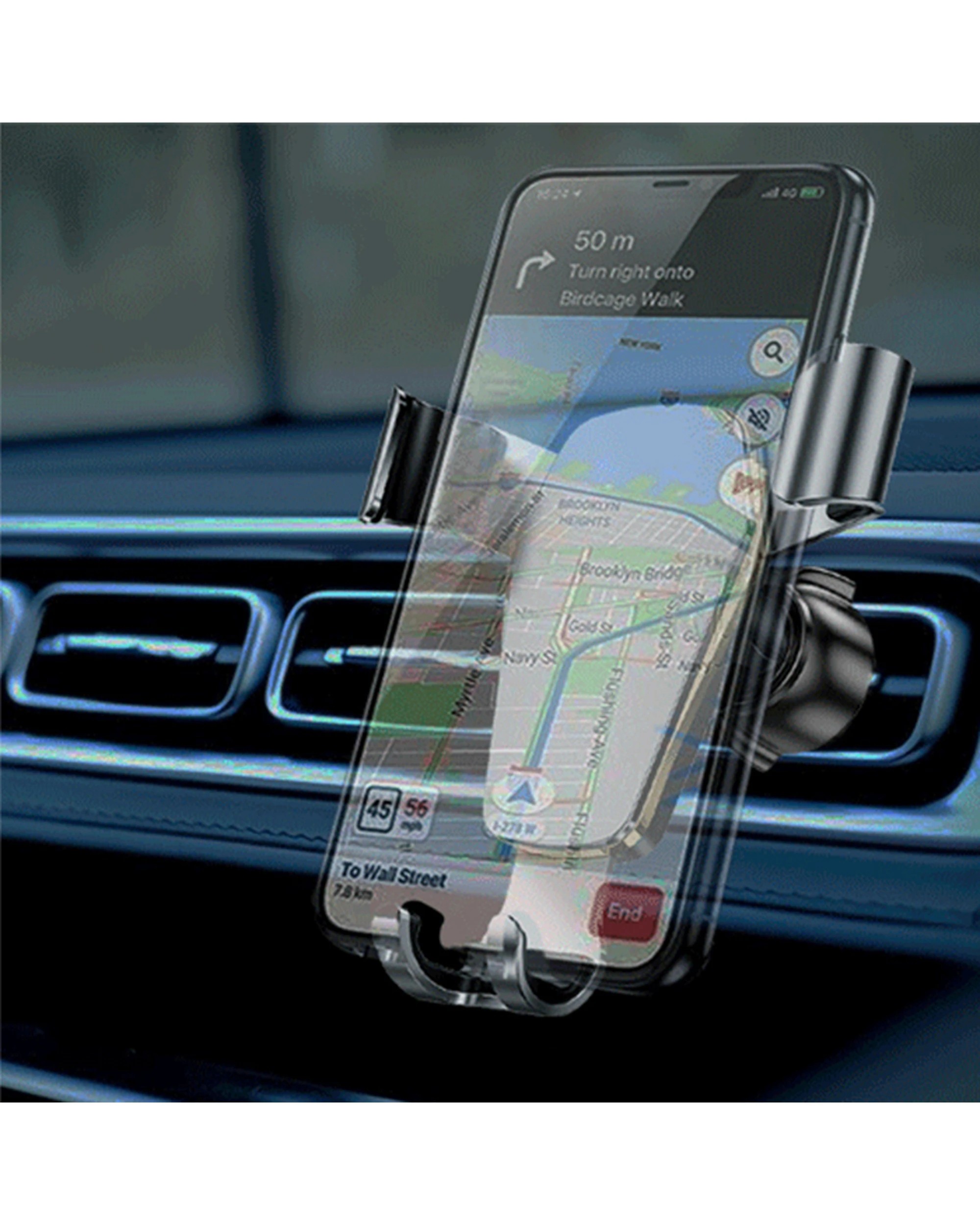 3 Sansai Gravity Smartphone Car Holder Adjustable Vent Mount for Secure Phone Placement in Car Vents - Black, 3 of 4