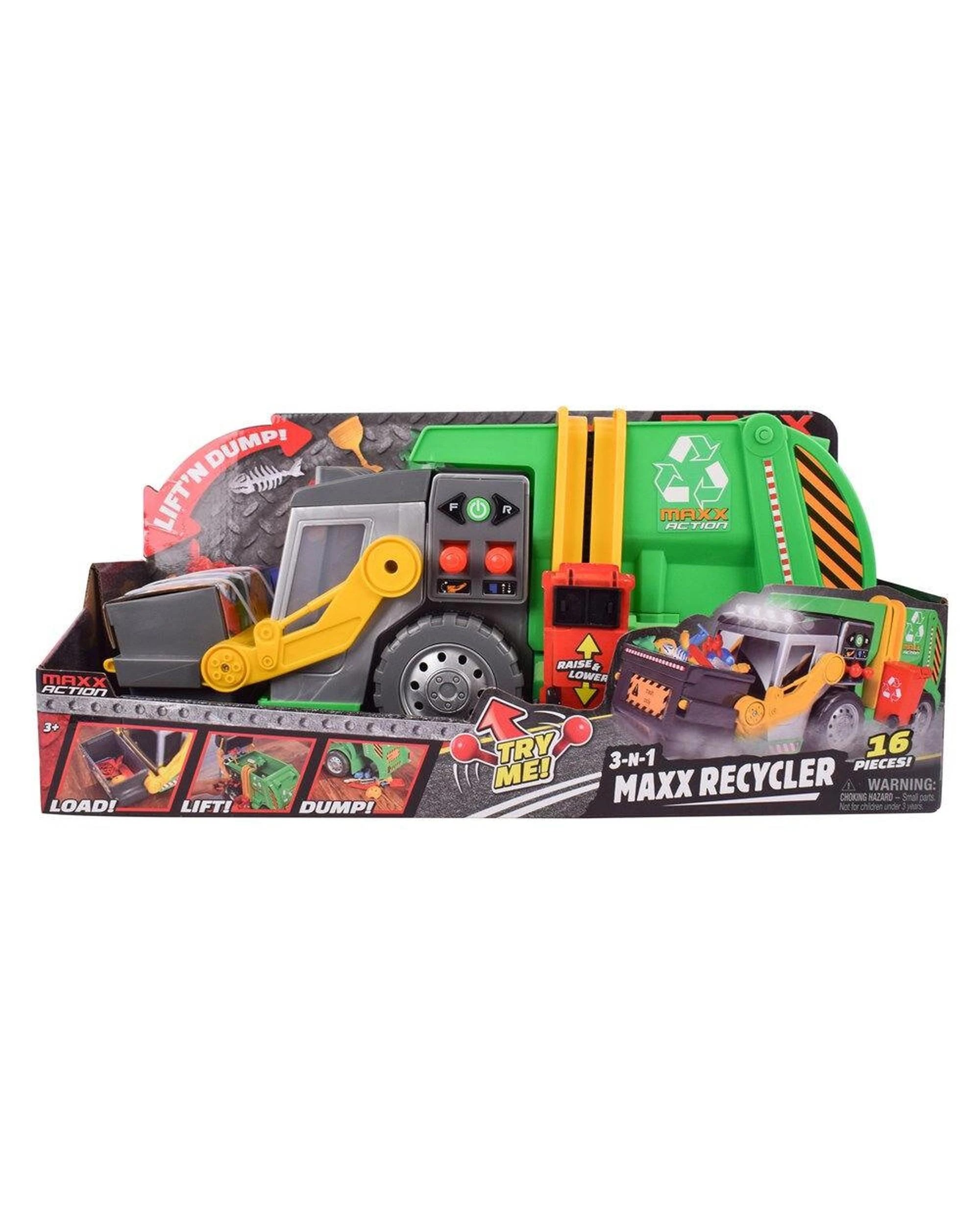 2 MAXX Action Motorised Lights & Sounds 3n1 Recycle Truck W 15 Accessories, 2 of 5