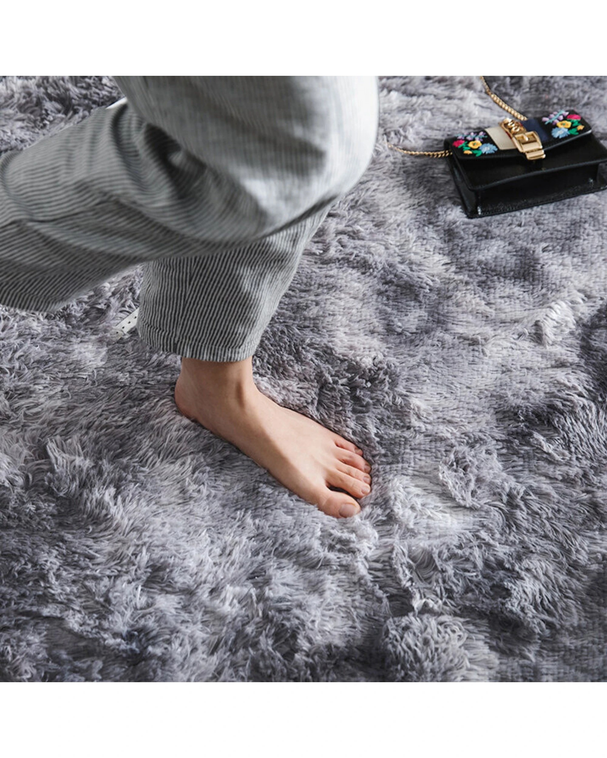 9 Advwin Non-slip Shaggy Rugs Floor Rug Living Room Bedroom Mat Large Carpet Dark Grey 200*230cm, 9 of 9