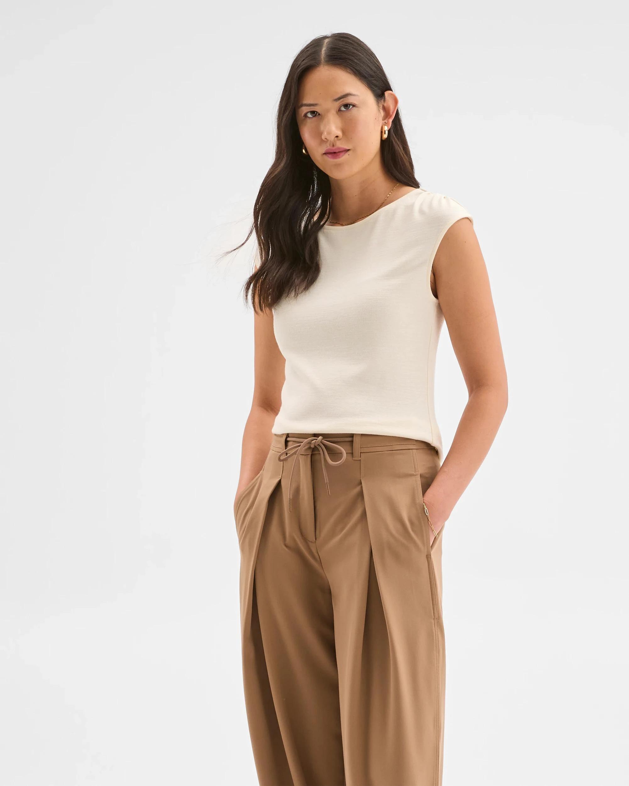 4 Preview Sleeveless Drape Tank Top VANILLA ICE, 4 of 7