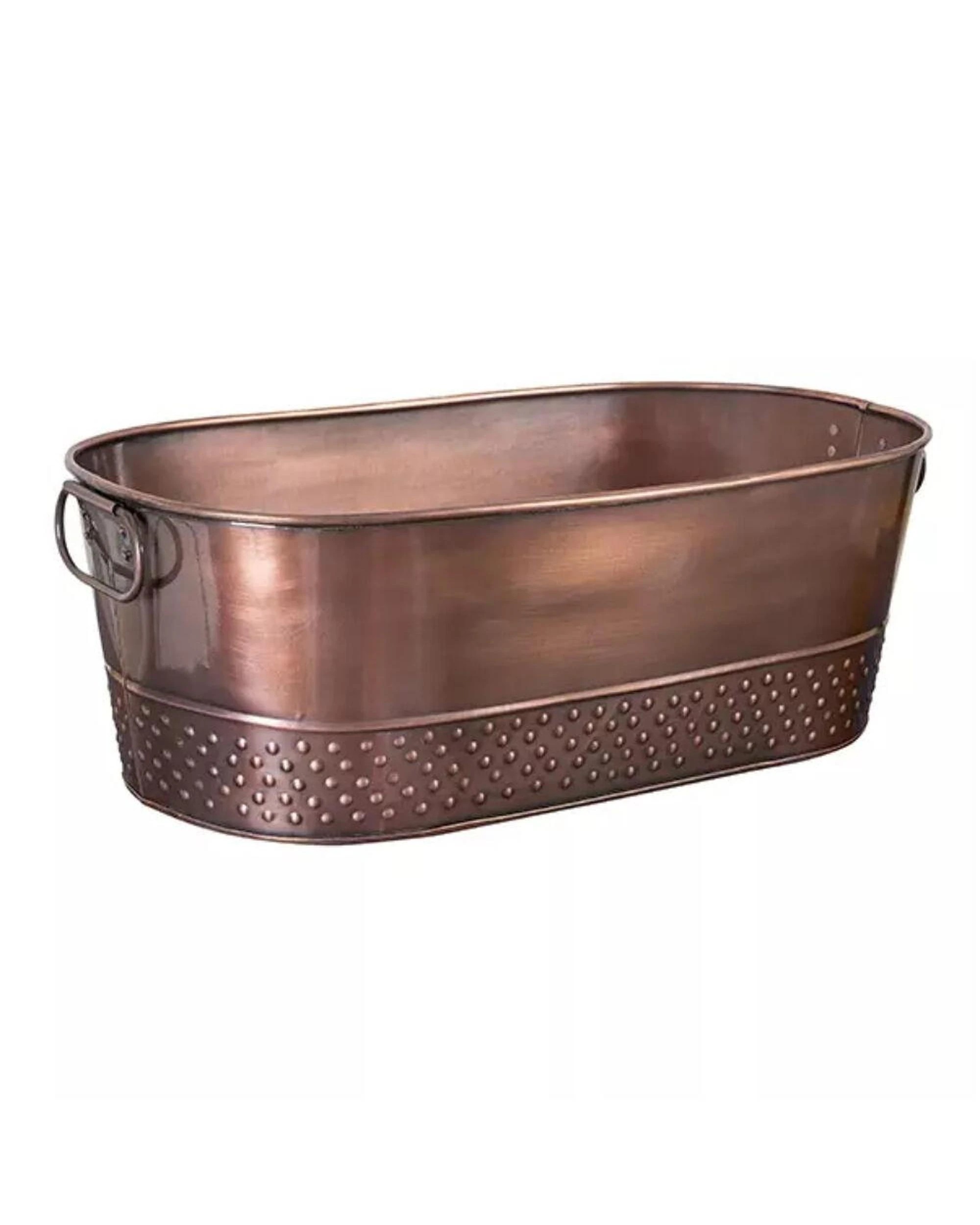 1 Moda Oval Beverage Tub Antique Copper 525x290x175mm, 1 of 3