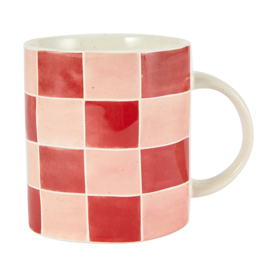1 Pink Red Grid Mug, 1 of 2