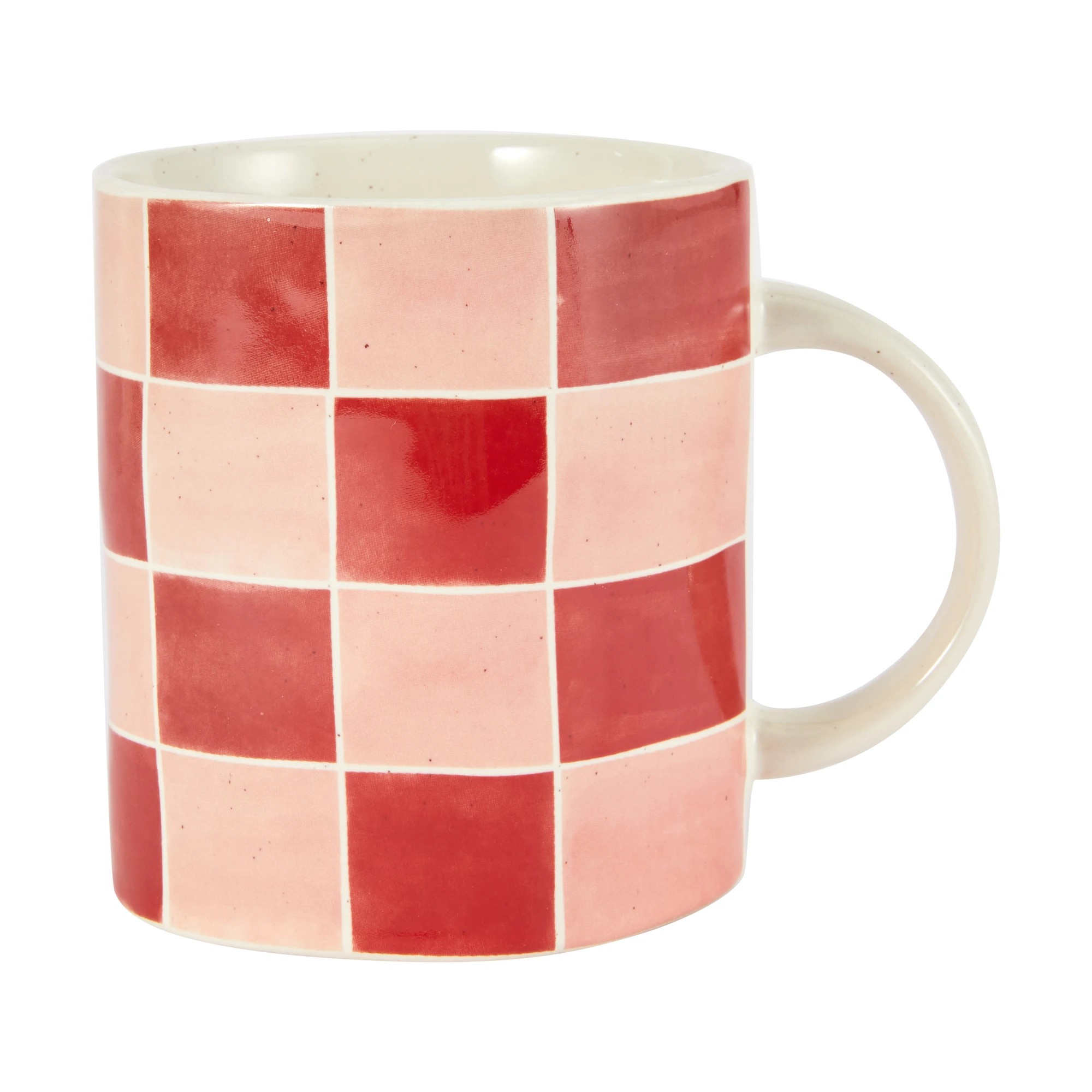 1 Pink Red Grid Mug, 1 of 2
