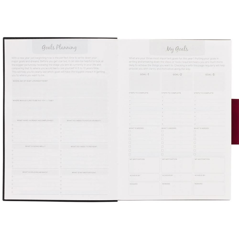 5 Otto A5 Day To Page Suede Diary FY26/27 Burgundy, 5 of 7