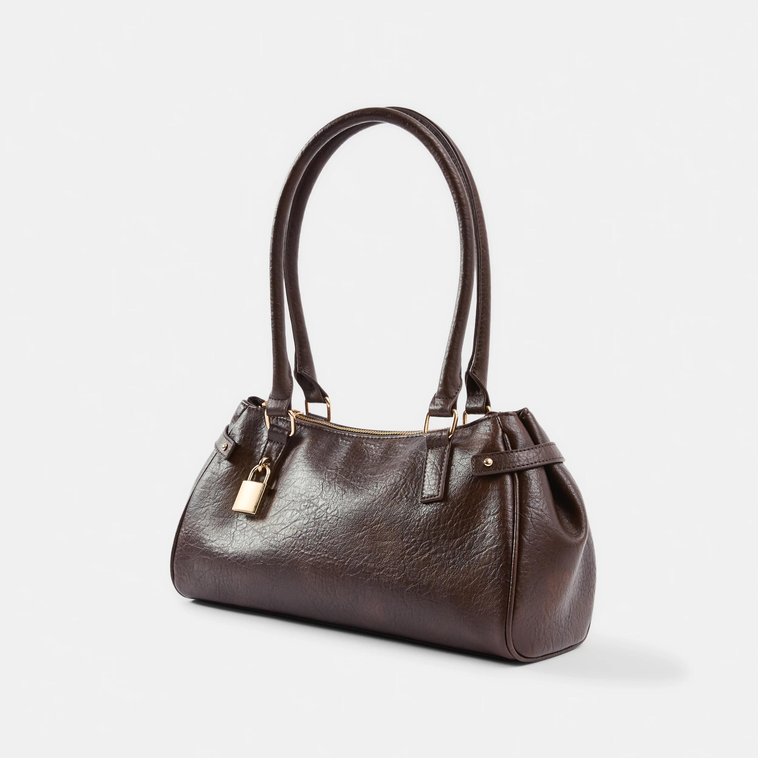 3 Padlock Shoulder Bag Choc Plum, 3 of 6
