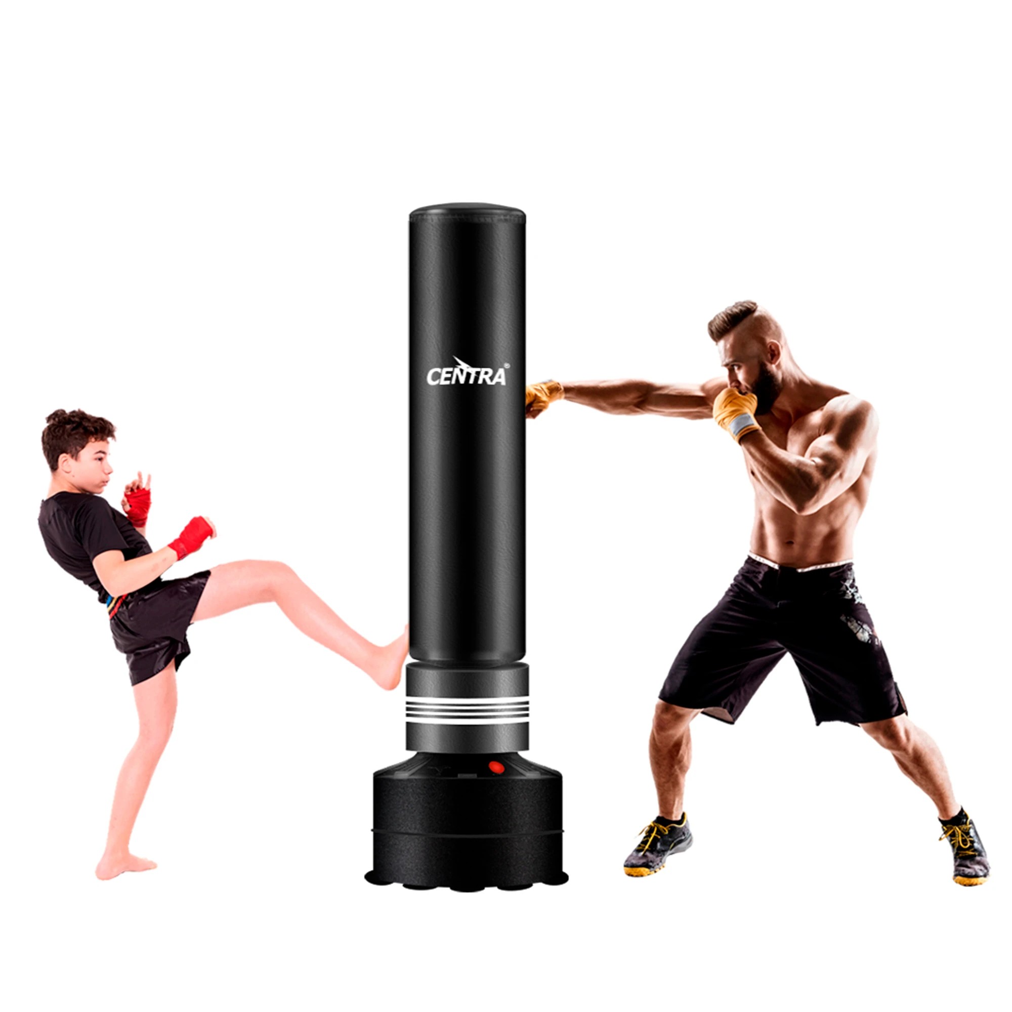 2 Centra 170Cm Freestanding Punching Bag With Kickboxing Bag In Colour - Black, 2 of 6