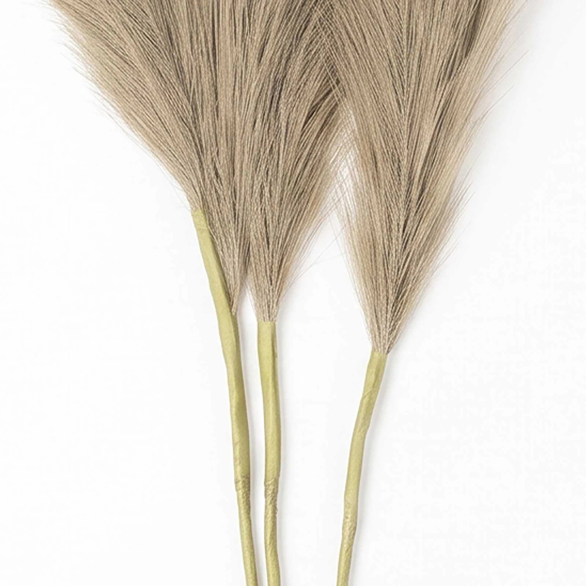 6 3Pcs Pampas Grass Artificial 116cm Fluffy Faux Silk for Vase Brown, 6 of 8