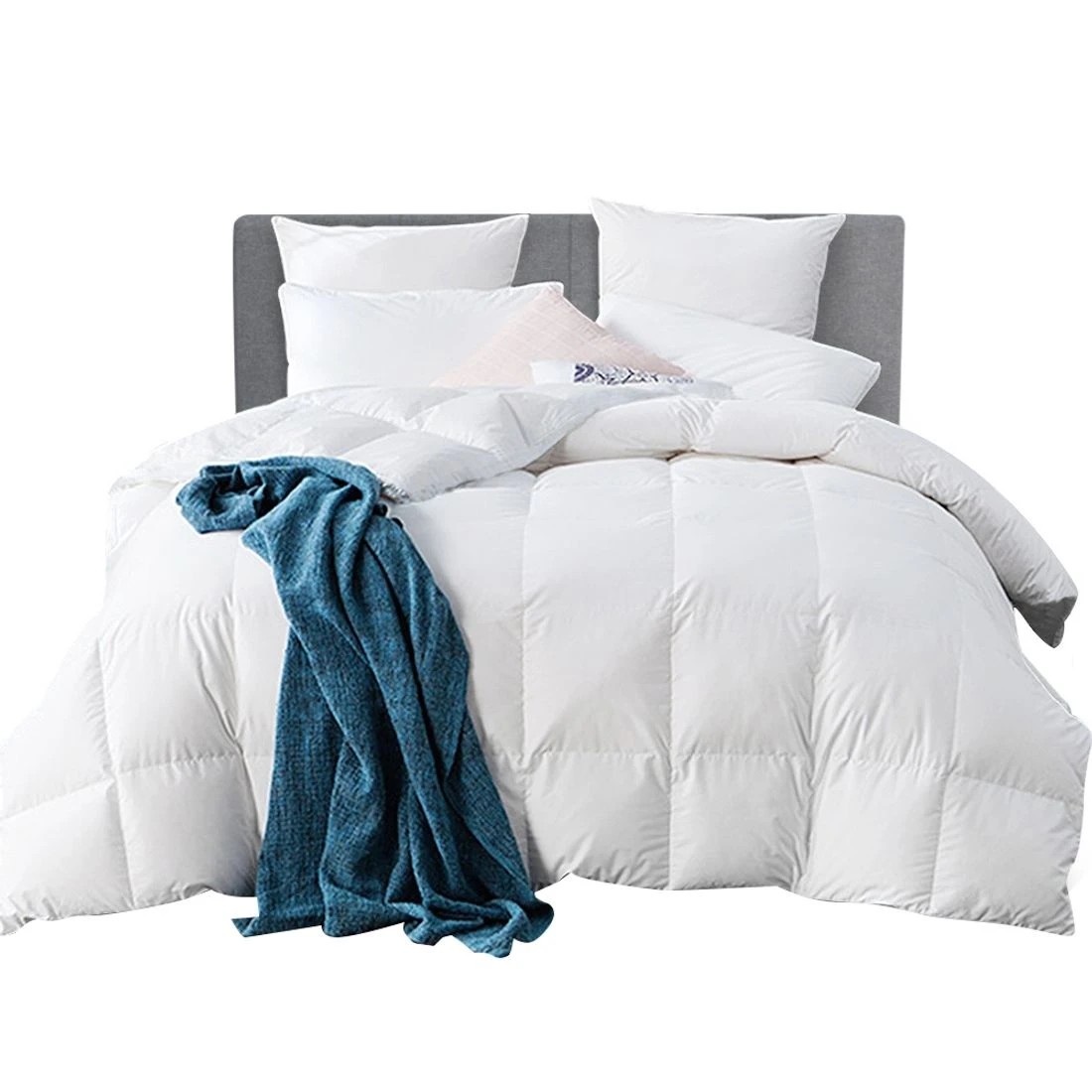 2 Giselle Bedding 800GSM Goose Down Feather Quilt King - King Bed - White, 2 of 8
