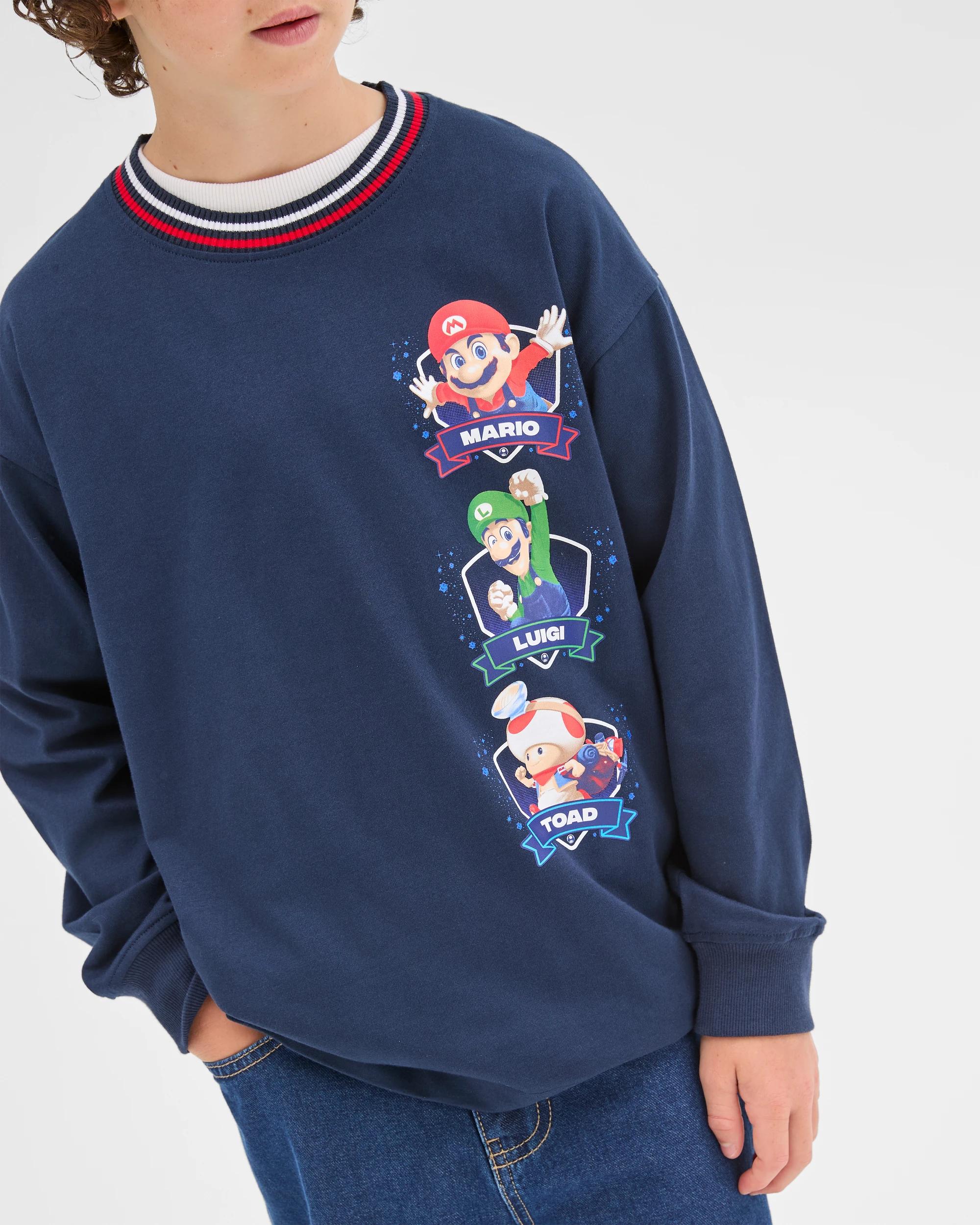 5 Super Mario Australian Cotton Long Sleeve T-Shirt BLACK, 5 of 9