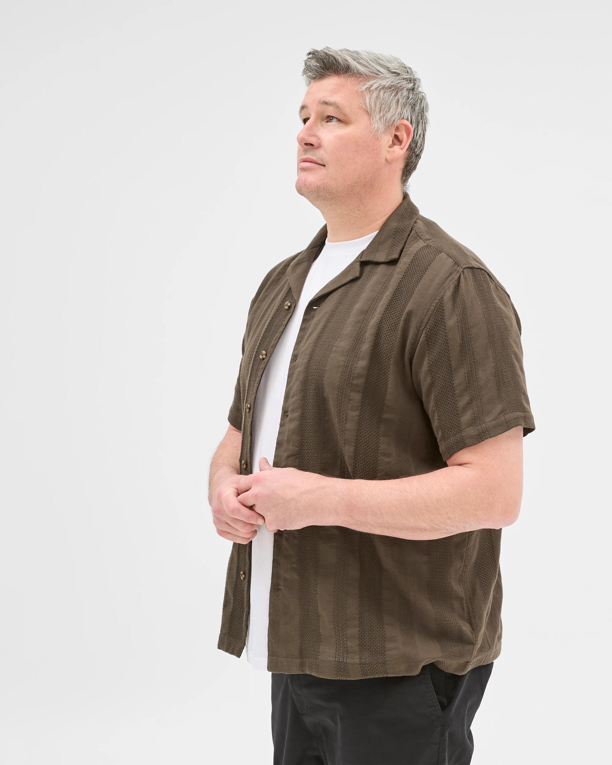 4 Target Plus Size Australian Cotton Textured Reverse Shirt DARK OLIVE, 4 of 6