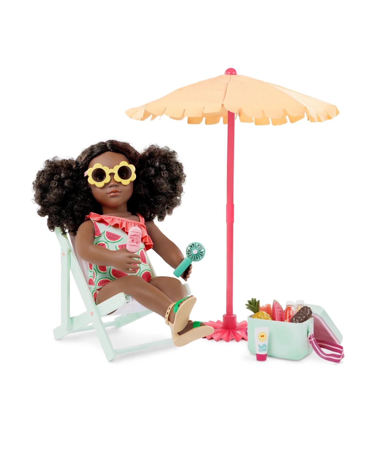 3 Our Generation Sunny & Cool Patio Set 18-inch Doll Outdoor Furniture & Accessories - Multi, 3 of 6