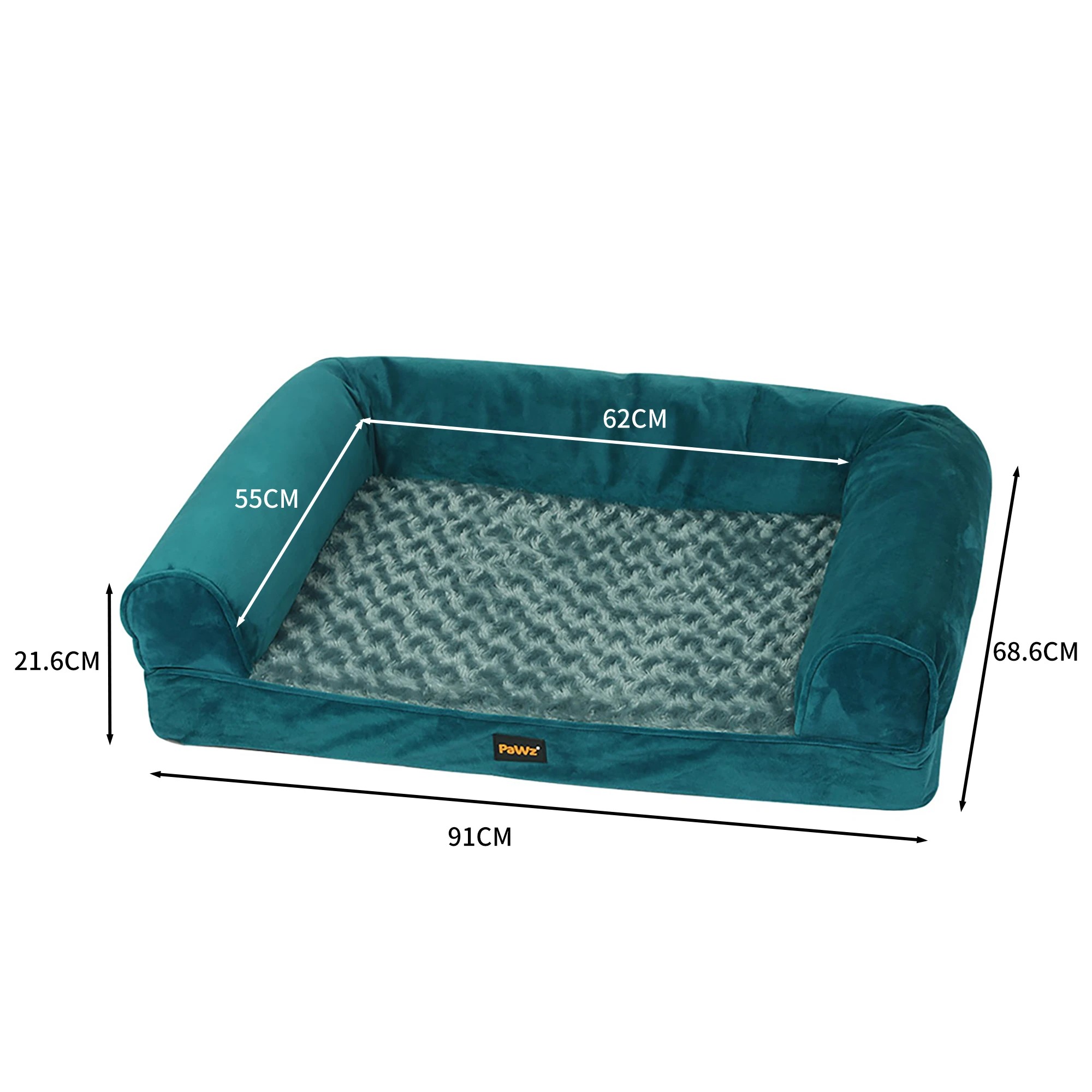 3 Pawz Pet Calming Bed Large - Blue, 3 of 7