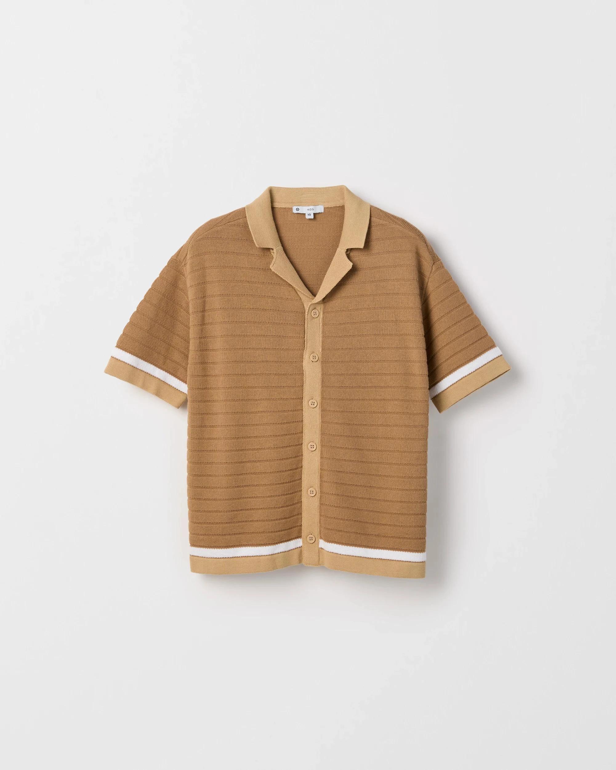 1 Target Australian Cotton Knit Short Sleeve Shirt BROWN, 1 of 2