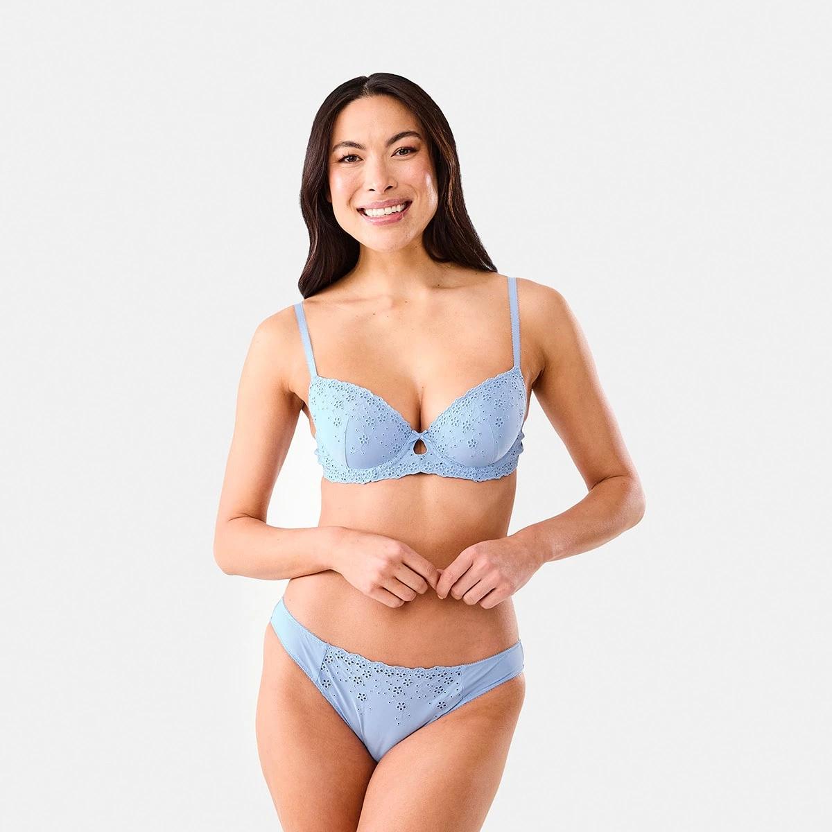 5 Co-ordinated Broderie Bikini Briefs Fthr Blue, 5 of 7