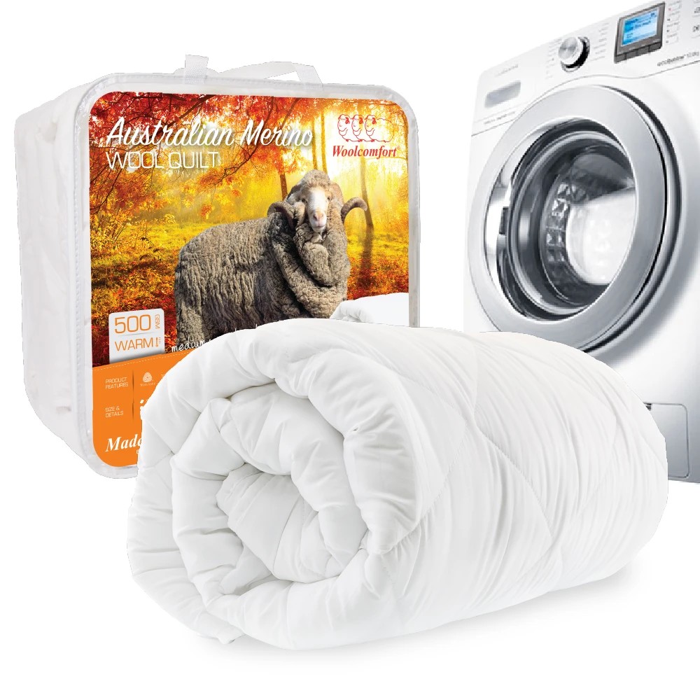 1 Woolcomfort 500GSM Machine Washable All Seasons Merino Wool Quilt - Single Bed, 1 of 1