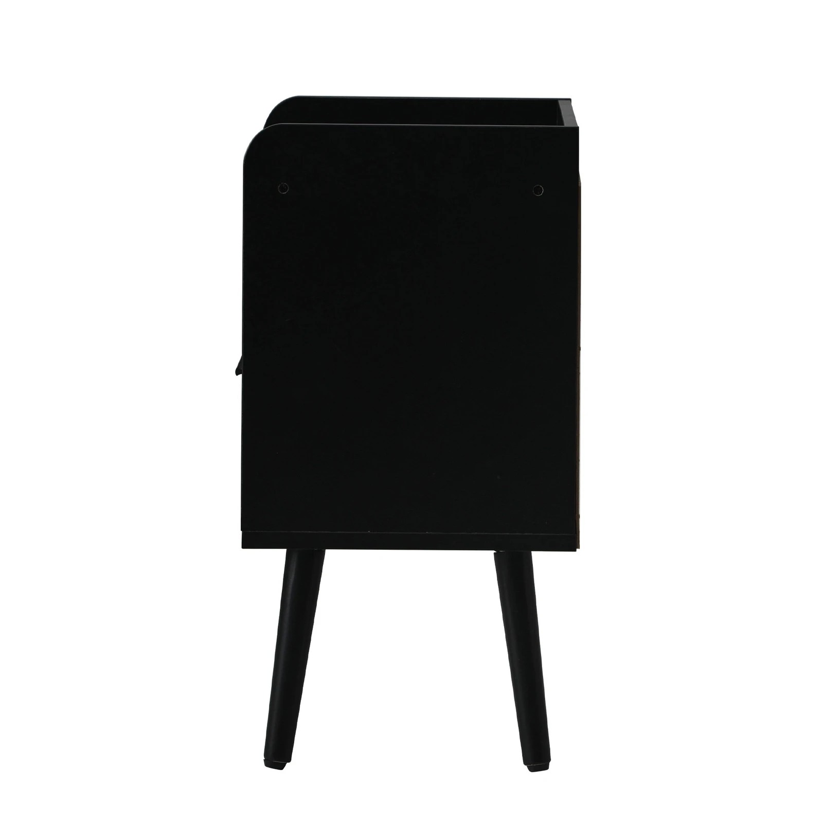 9 Oikiture Bedside Table Drawer Side End Table Nightstand Rattan
 - Black, 9 of 10