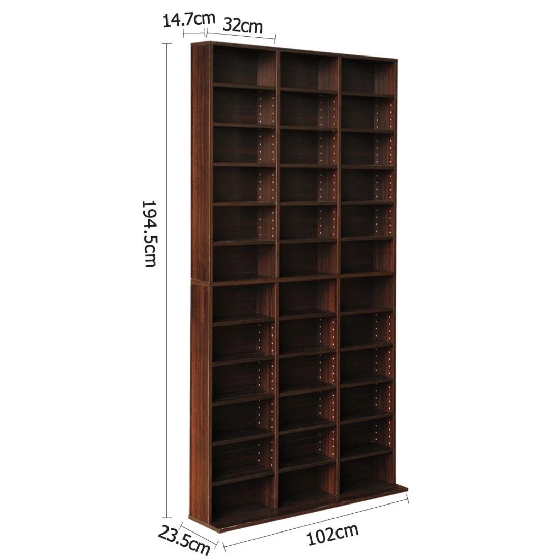 4 Artiss Bookshelf CD Storage Rack - Brown, 4 of 10