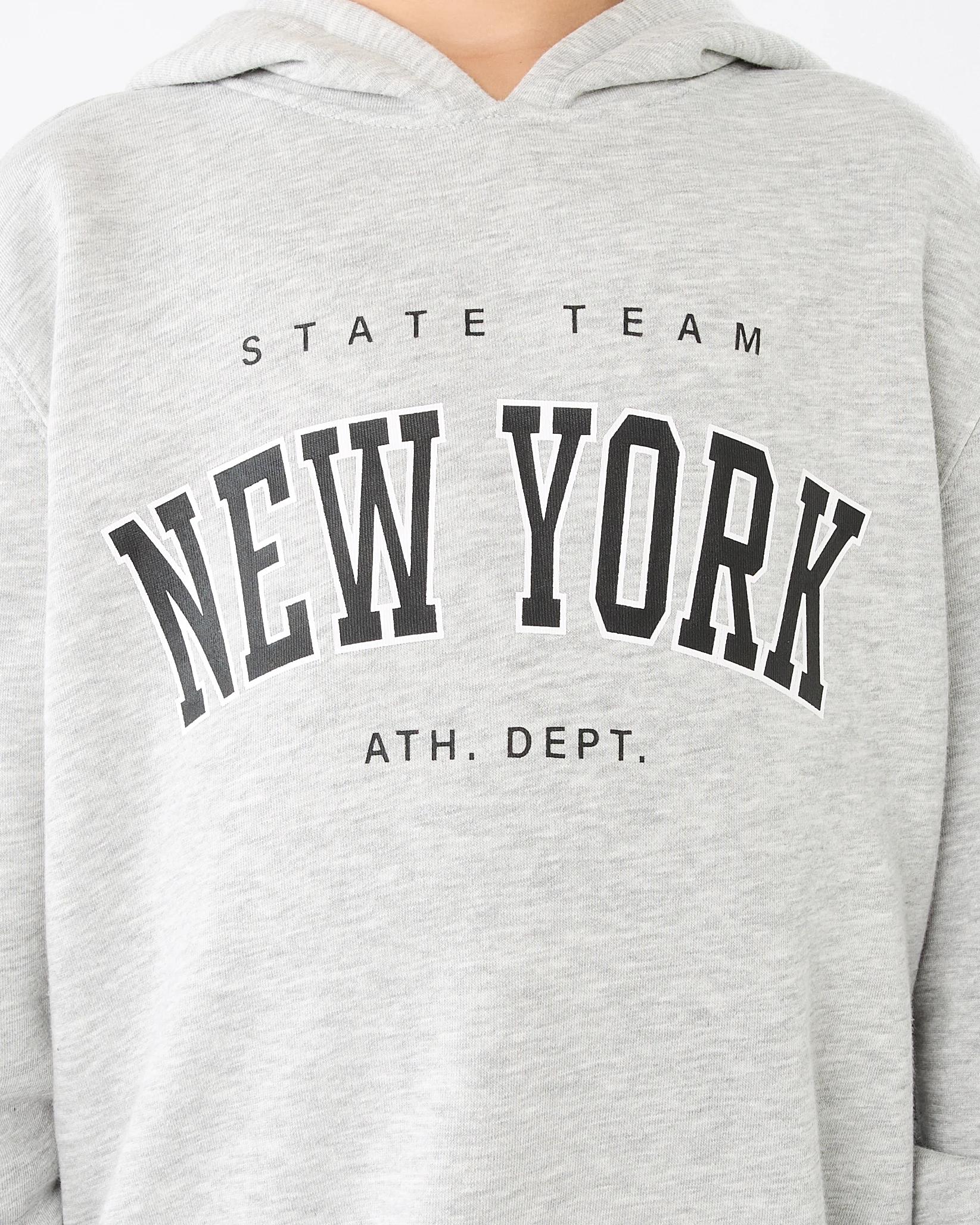 4 Print Hoodie Gry Varsit, 4 of 8