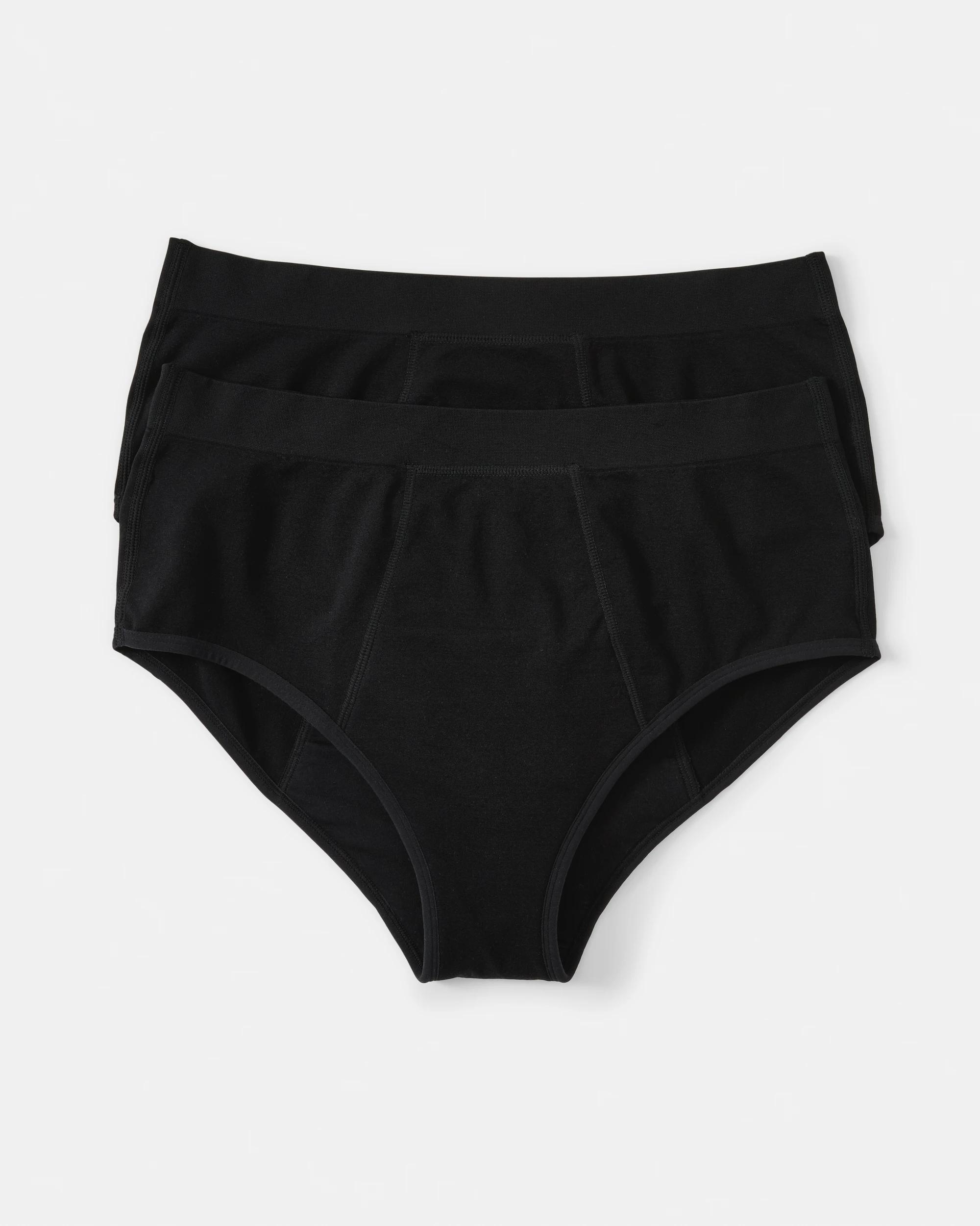 5 2 Pack Smoothing Boyleg Period Briefs - Moderate and Heavy Flow Black, 5 of 6