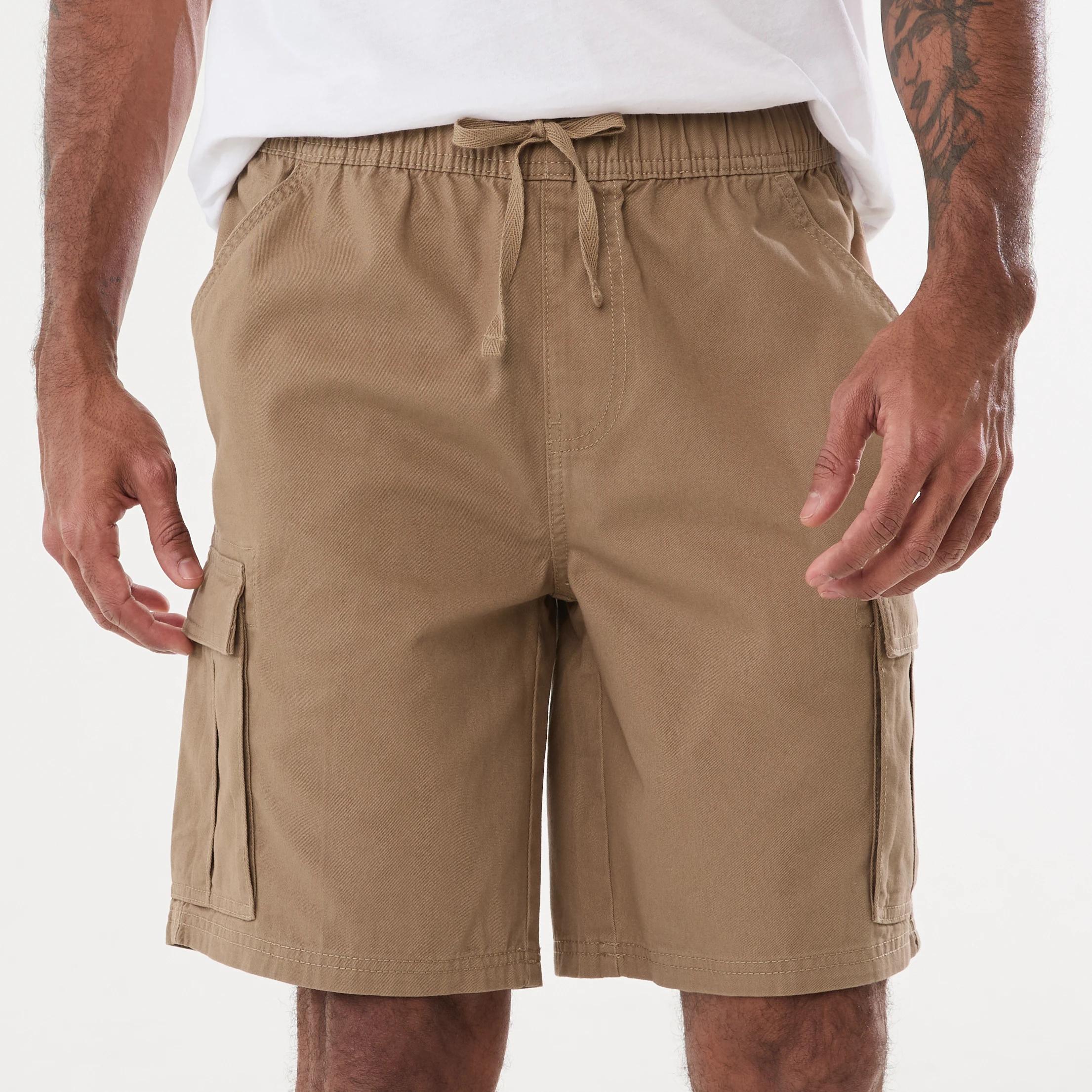 1 Elastic Waist Cargo Shorts Tannin, 1 of 7