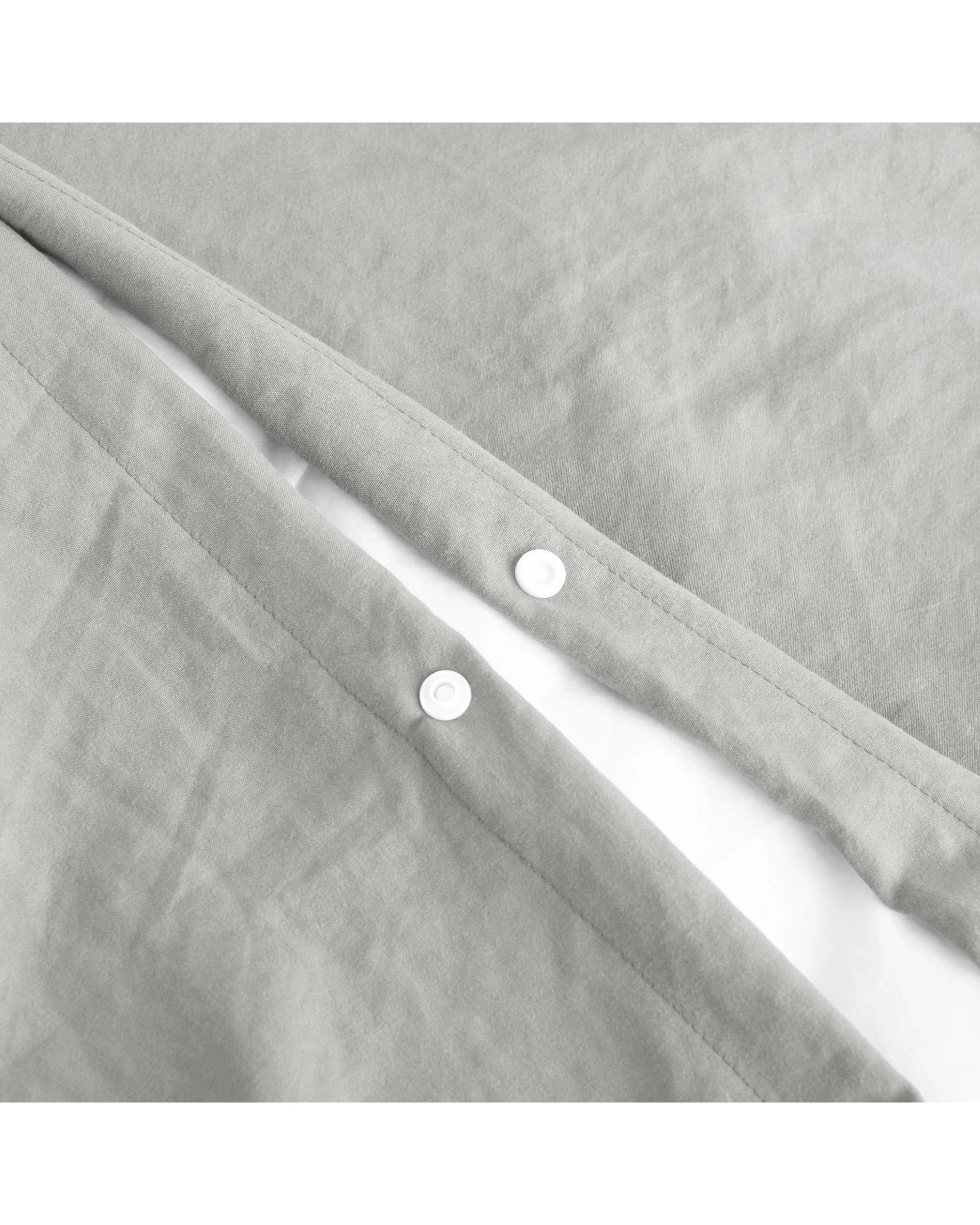 4 Dreamaker Superfine Washed Microfibre Quilt Cover Set - King Single Bed - Dove Grey, 4 of 7